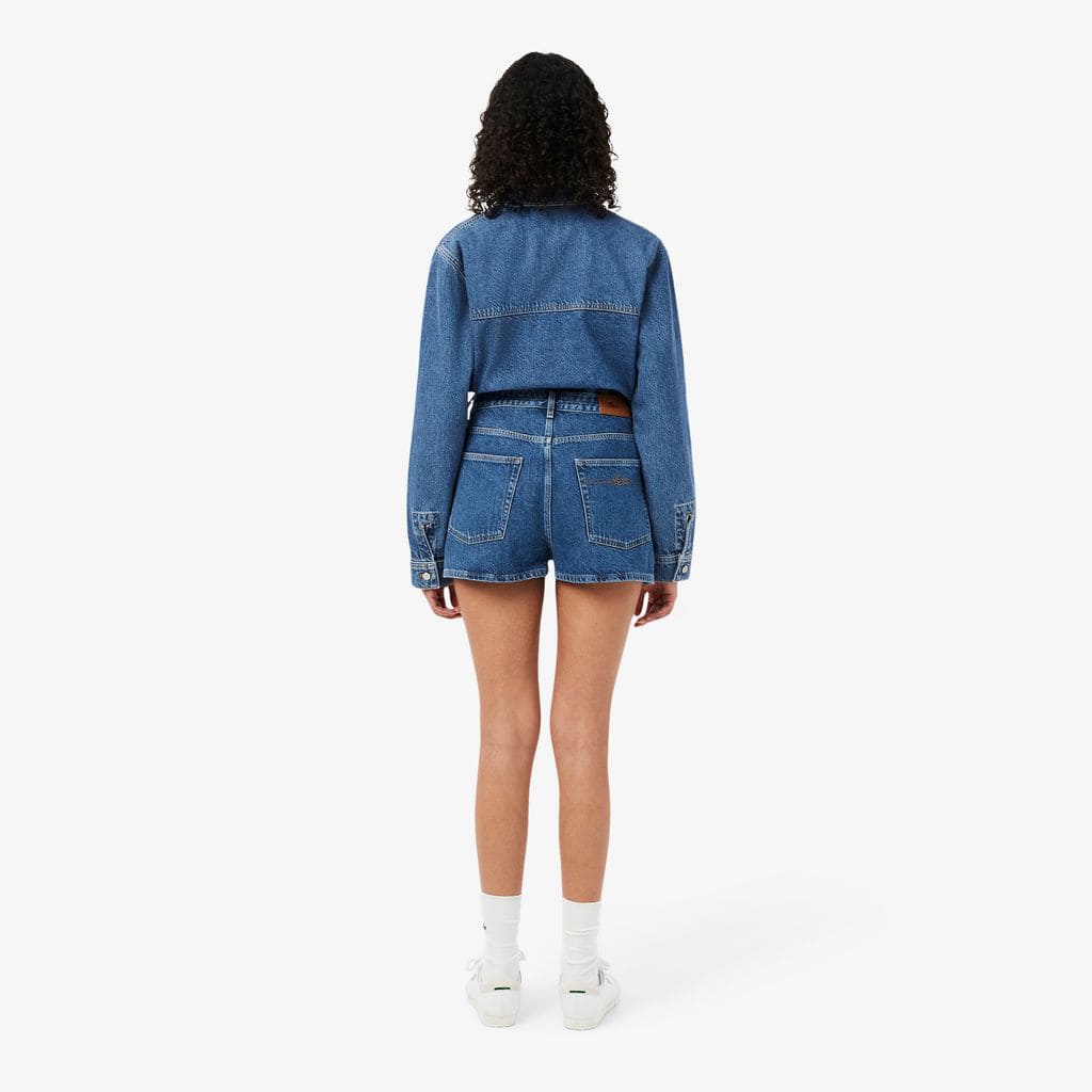 Cotton Denim Shorts - Blue Chine