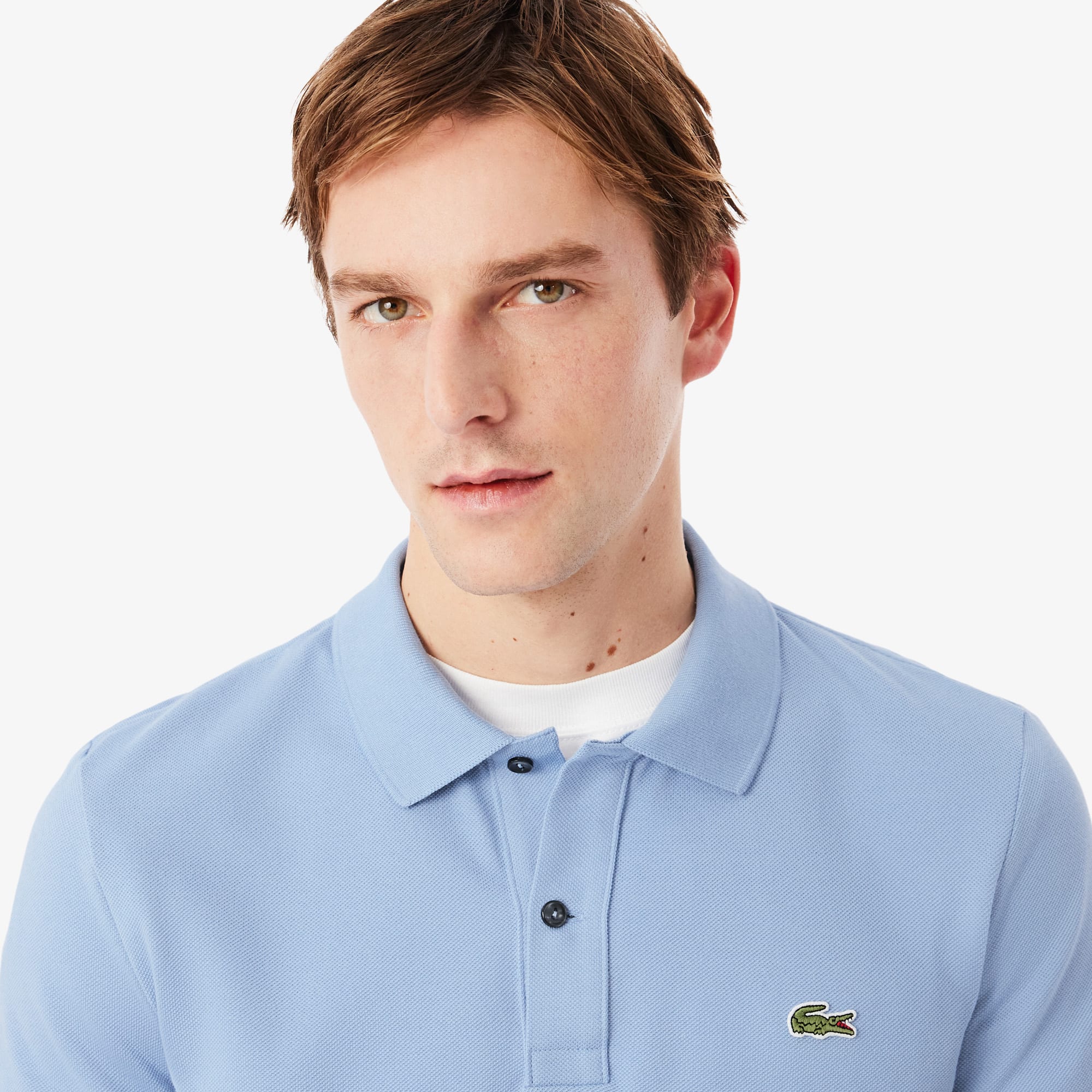 Men's Slim Fit Piqué Polo - Light Blue