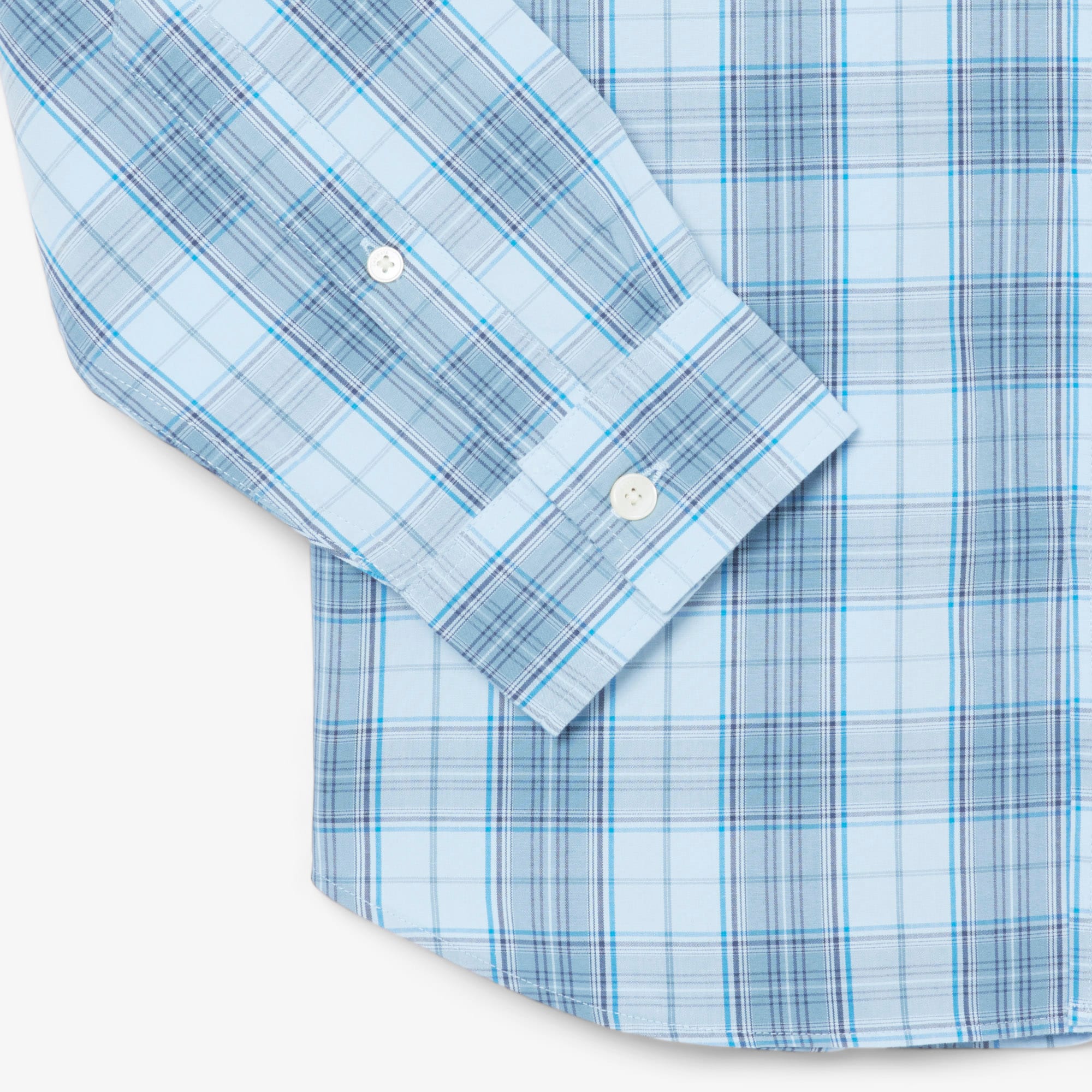 Men's Slim Fit Stretch Plaid Shirt - Light Blue / Blue / Navy Blue