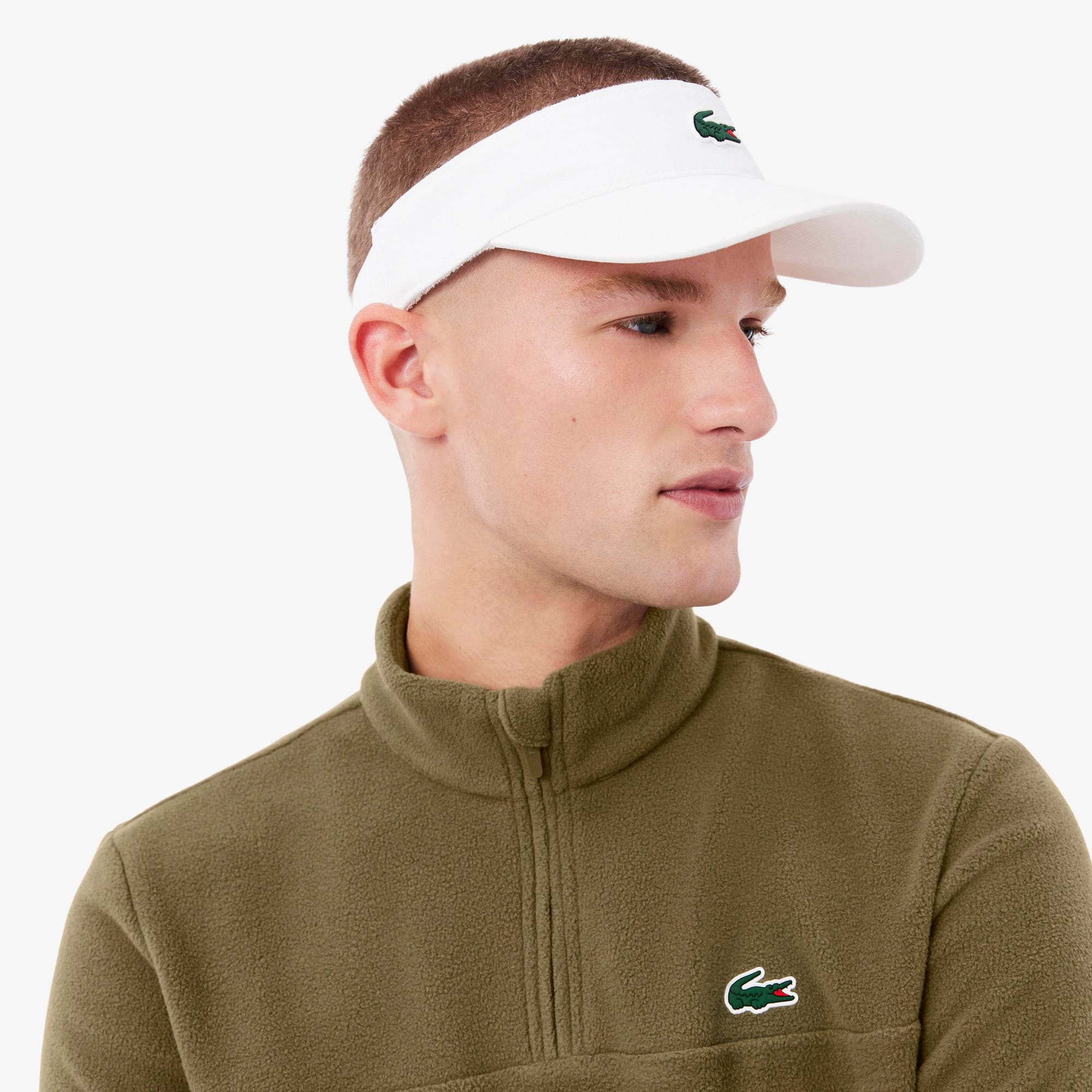 Men's Polar Fleece Quarter-Zip Golf Top - Khaki Green