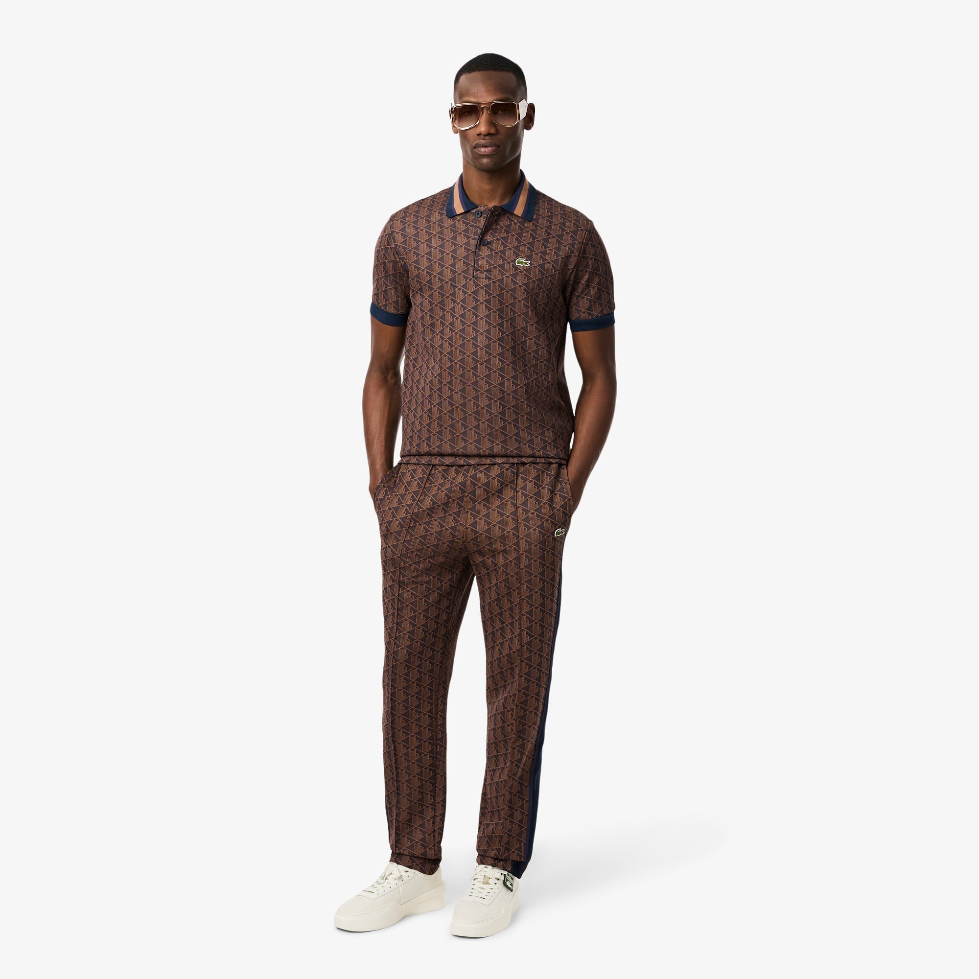 Men's Paris Monogram Sweatpants - Purple / Brown