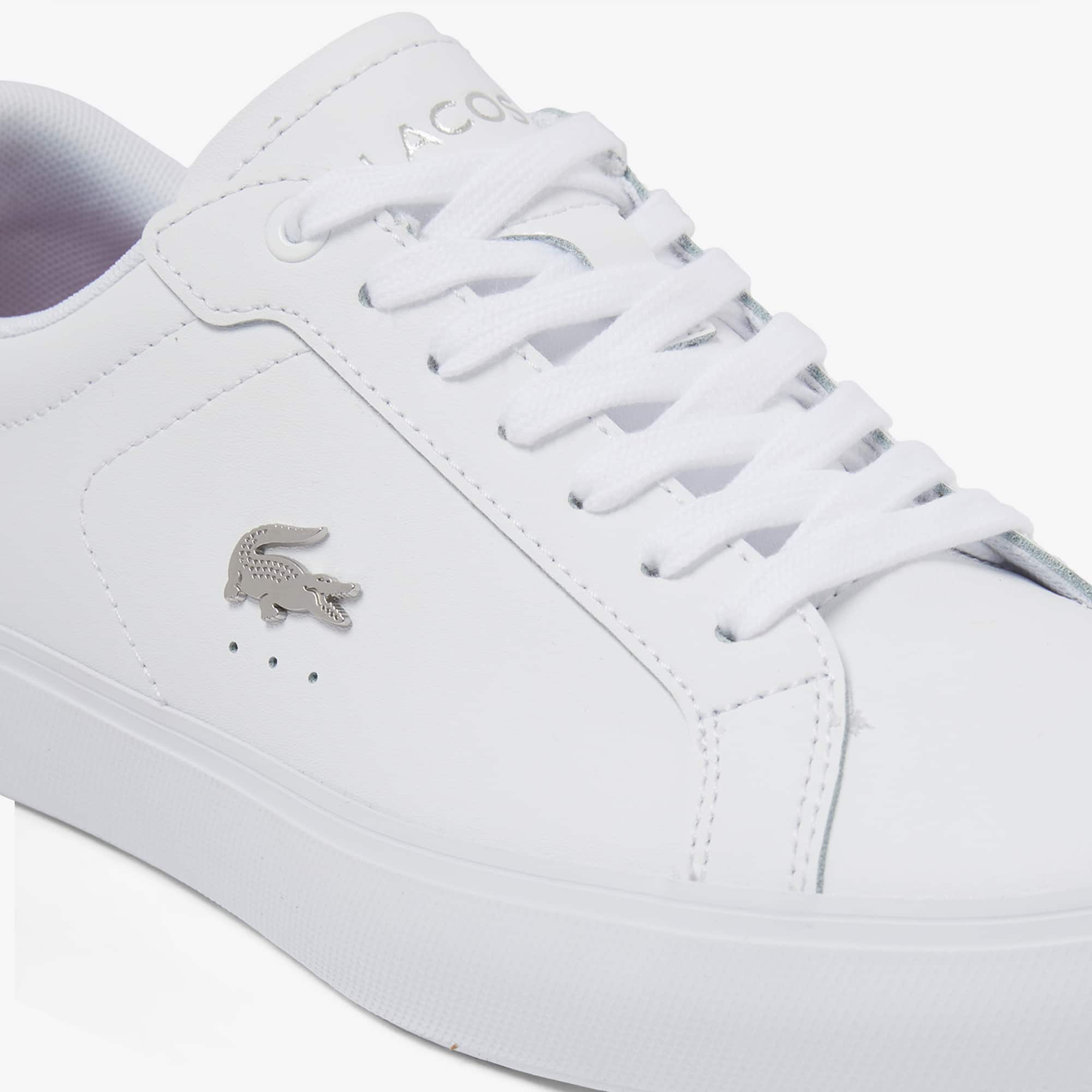 Women's Powercourt Leather Sneakers - WHT/DK PURP