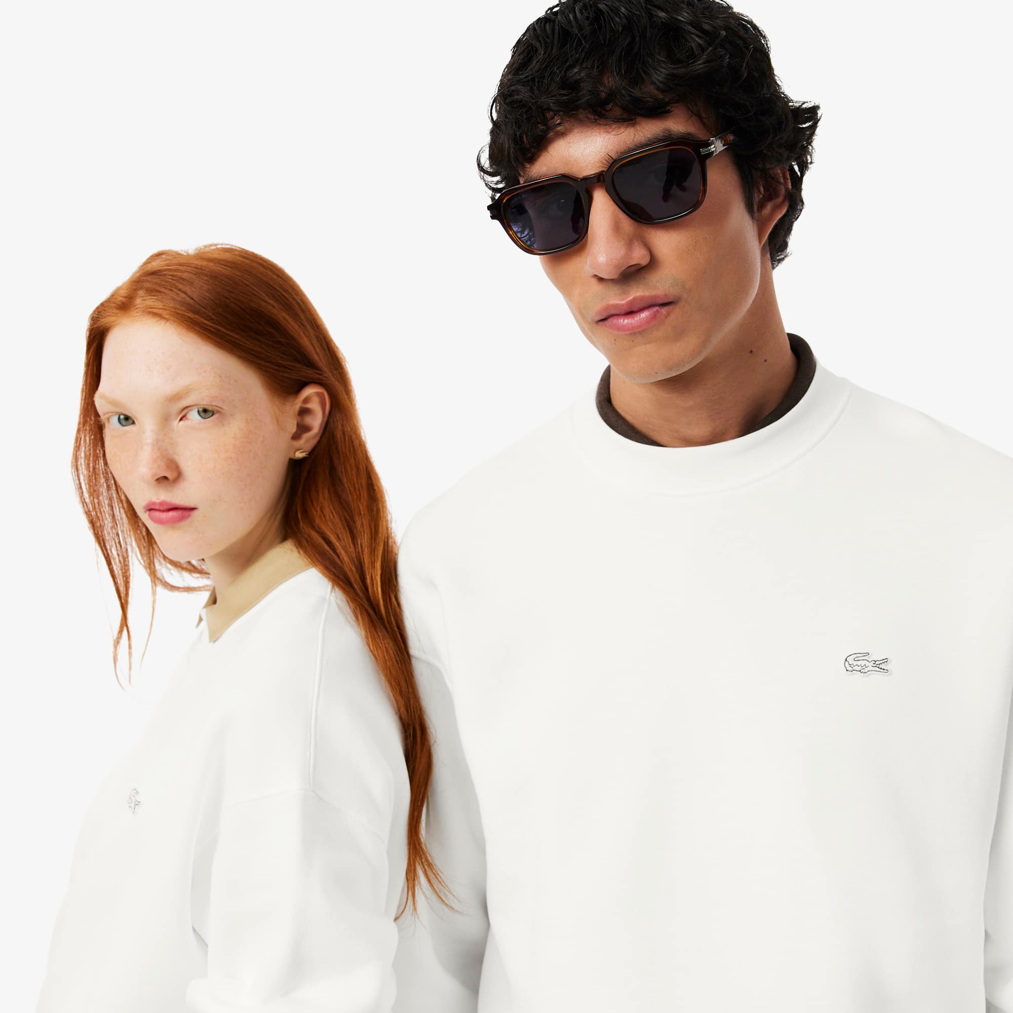 Unisex Loose Fit Heavy Fleece Sweatshirt - White