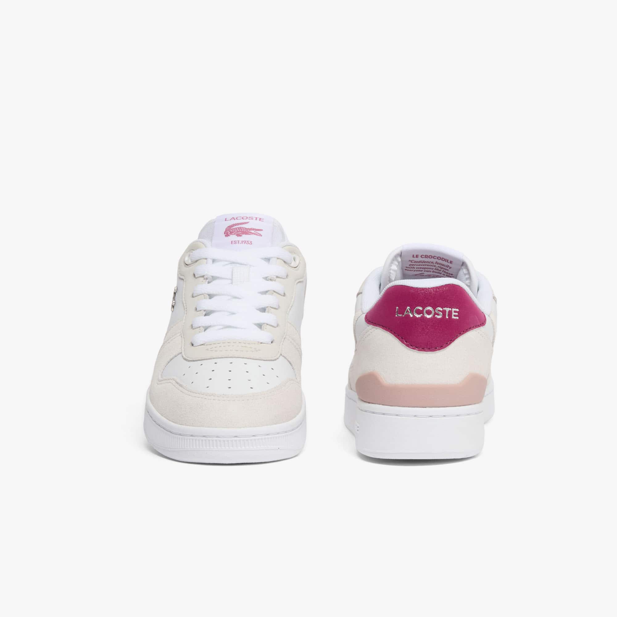 Women's T-Clip Set Suede Sneakers - WHT/DK PURP