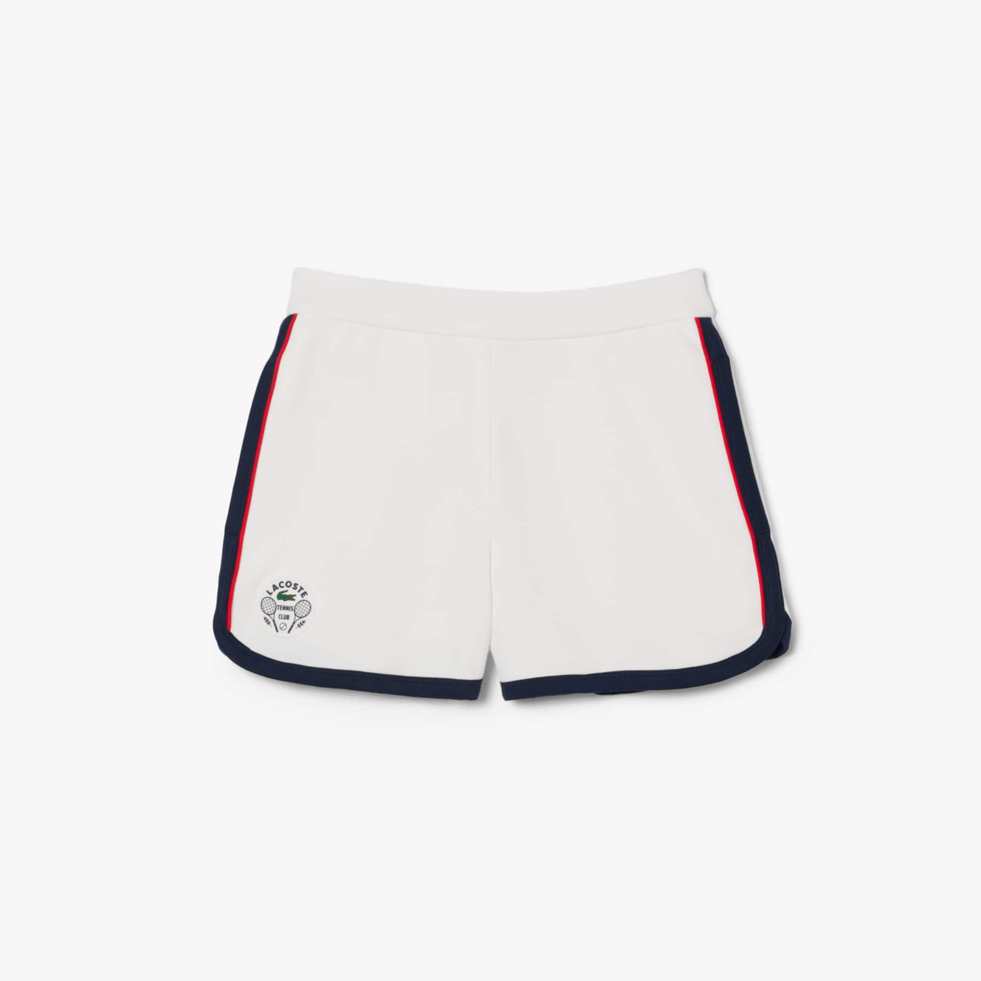 Women's Tennis Heritage Stretch Piqué Shorts - White / Navy Blue