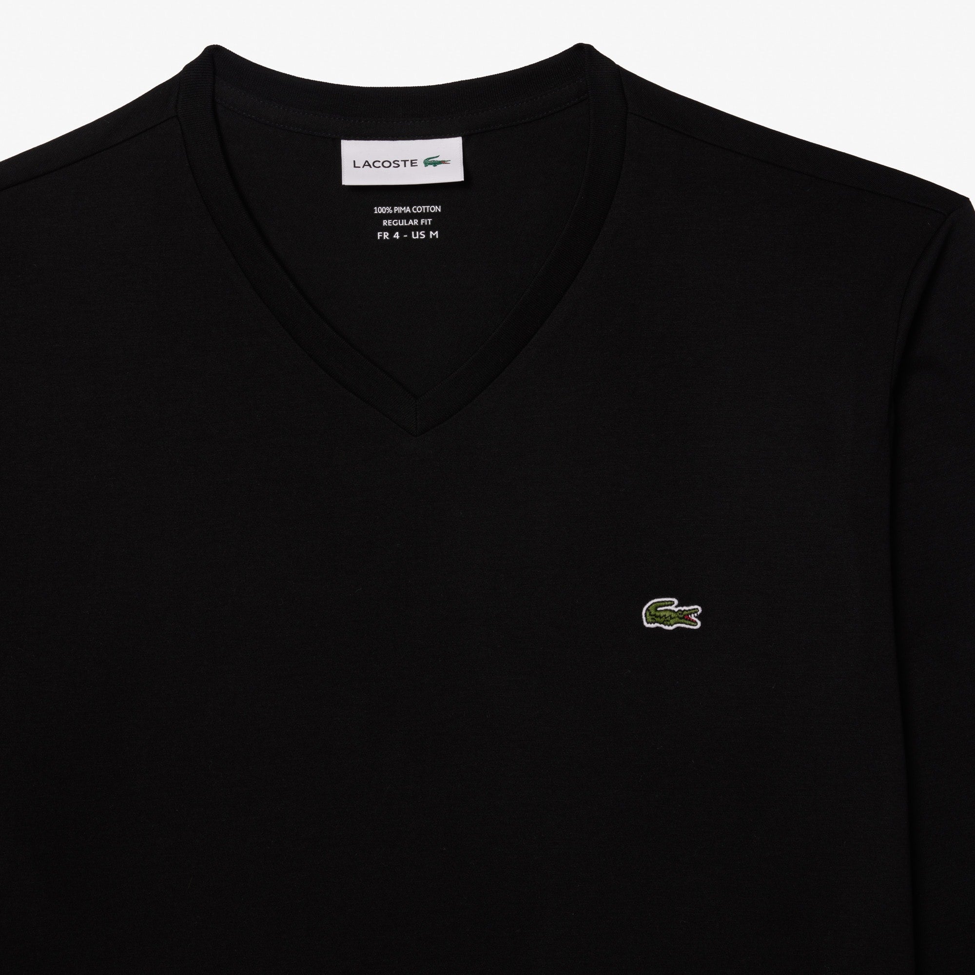Men's Lightweight Pima Cotton V-Neck T-Shirt - Black