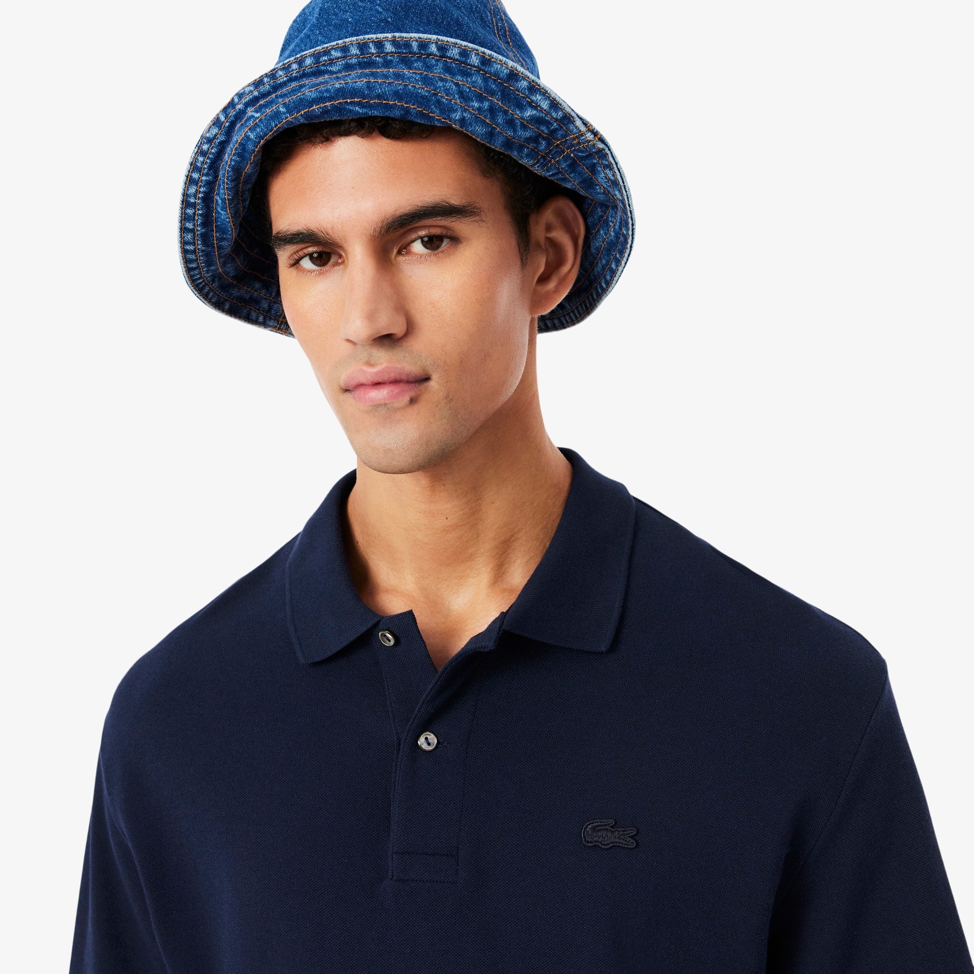 Men's Loose Fit Heavy Piqué Polo - Navy Blue