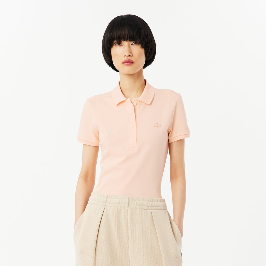 Women's L.12.D Slim Fit Stretch Mini Piqué Polo - Rose Pale