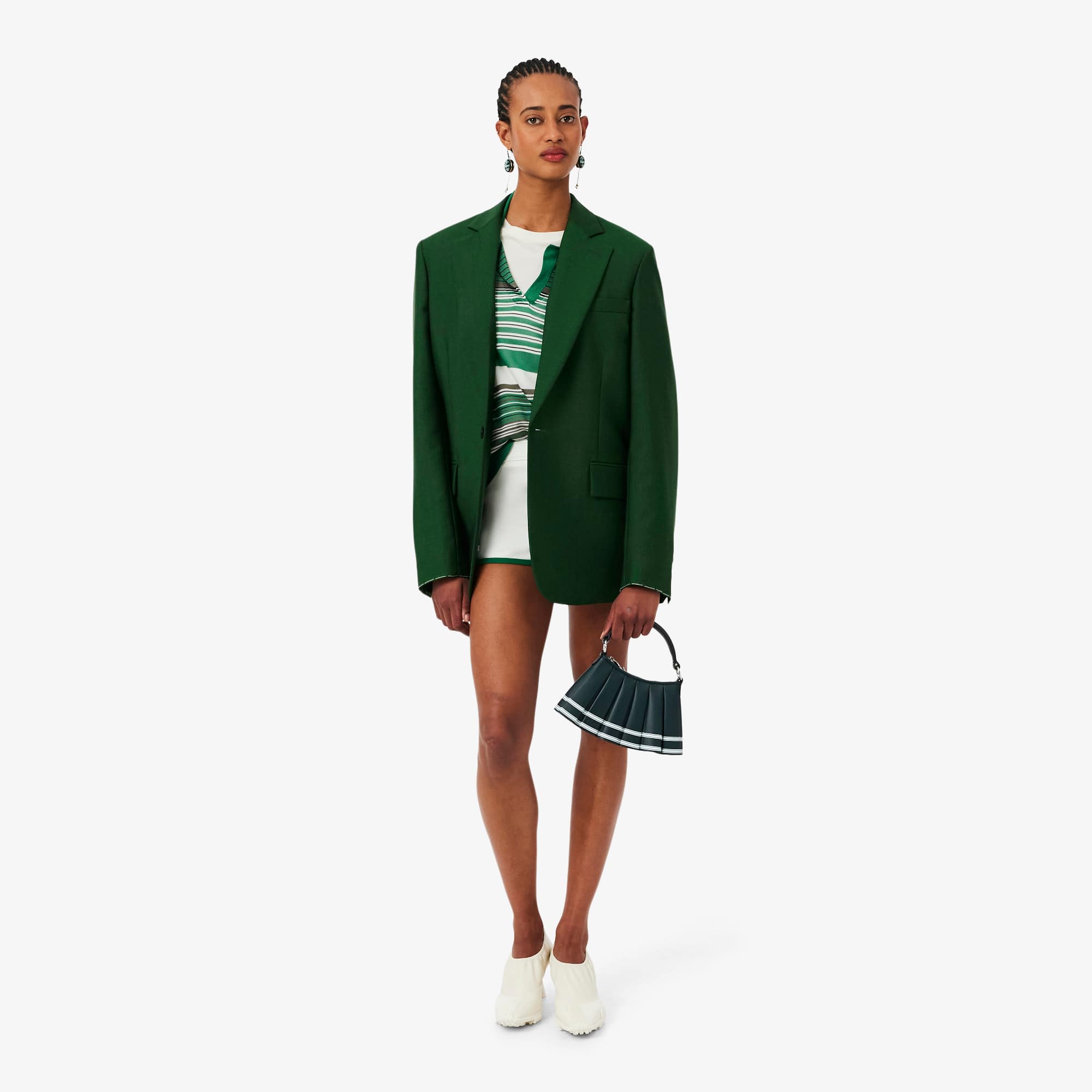 Runway Mini Lenglen Striped Leather Bag - WHITE VARECH