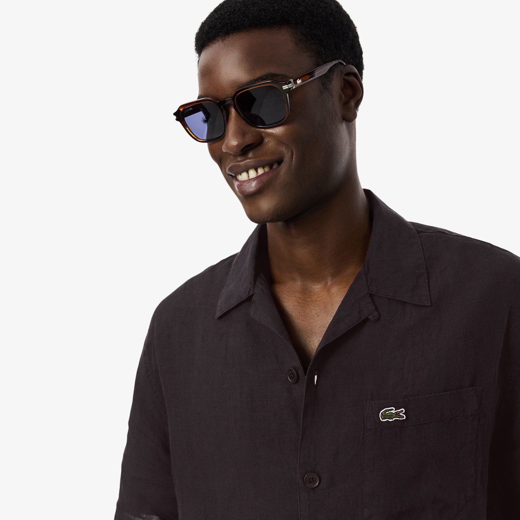 Relaxed Fit Linen Shirt - Brown