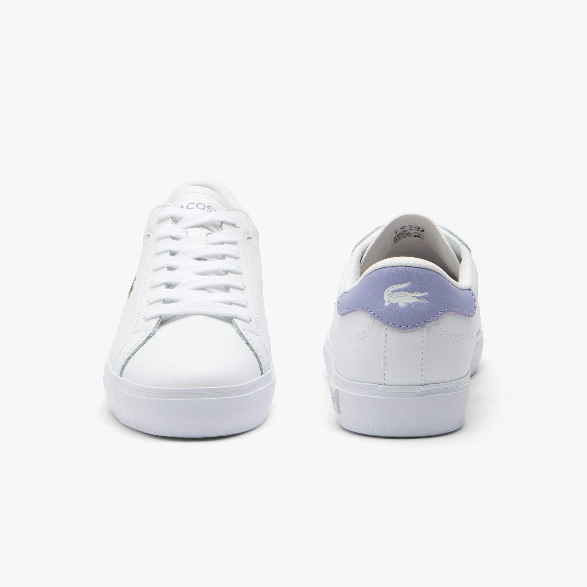 Women's Powercourt Leather Sneakers - WHT/LT PURP