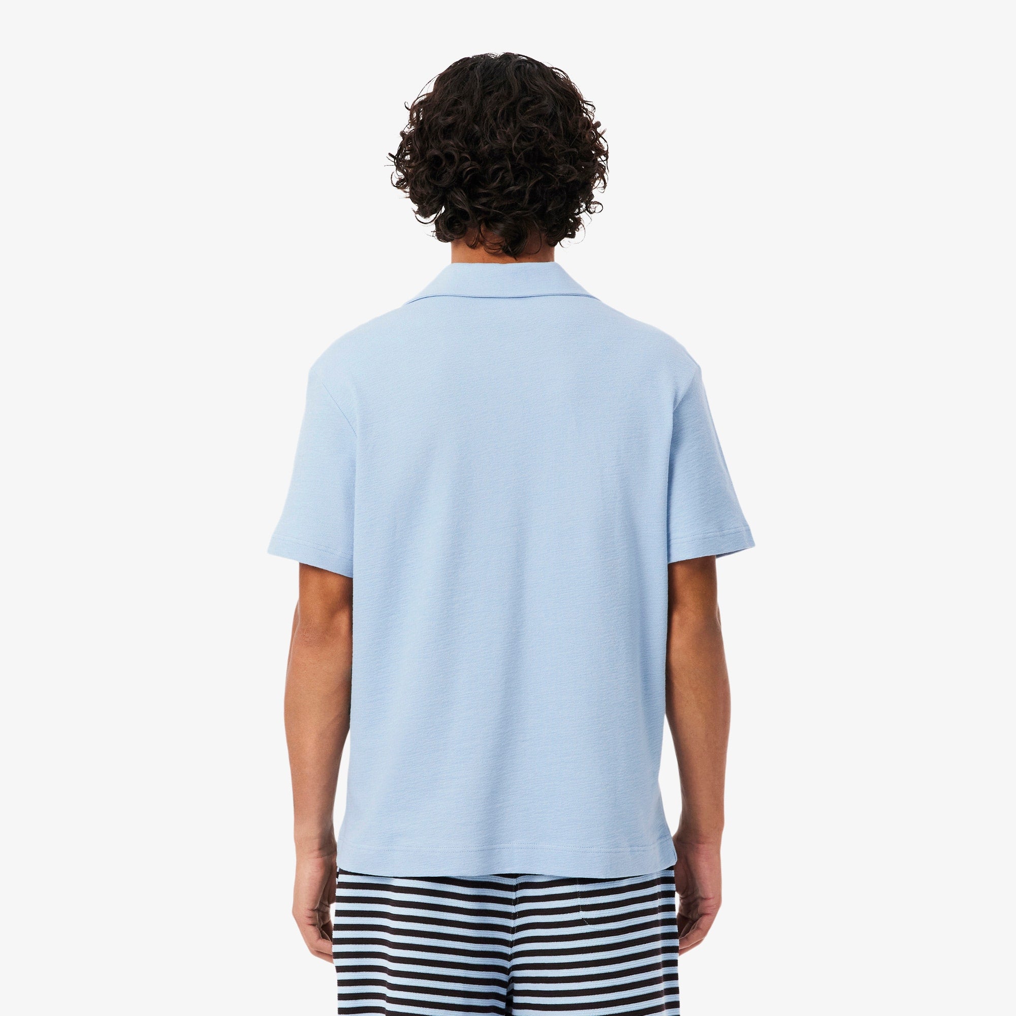 Classic Fit Textured Polo - Light Blue