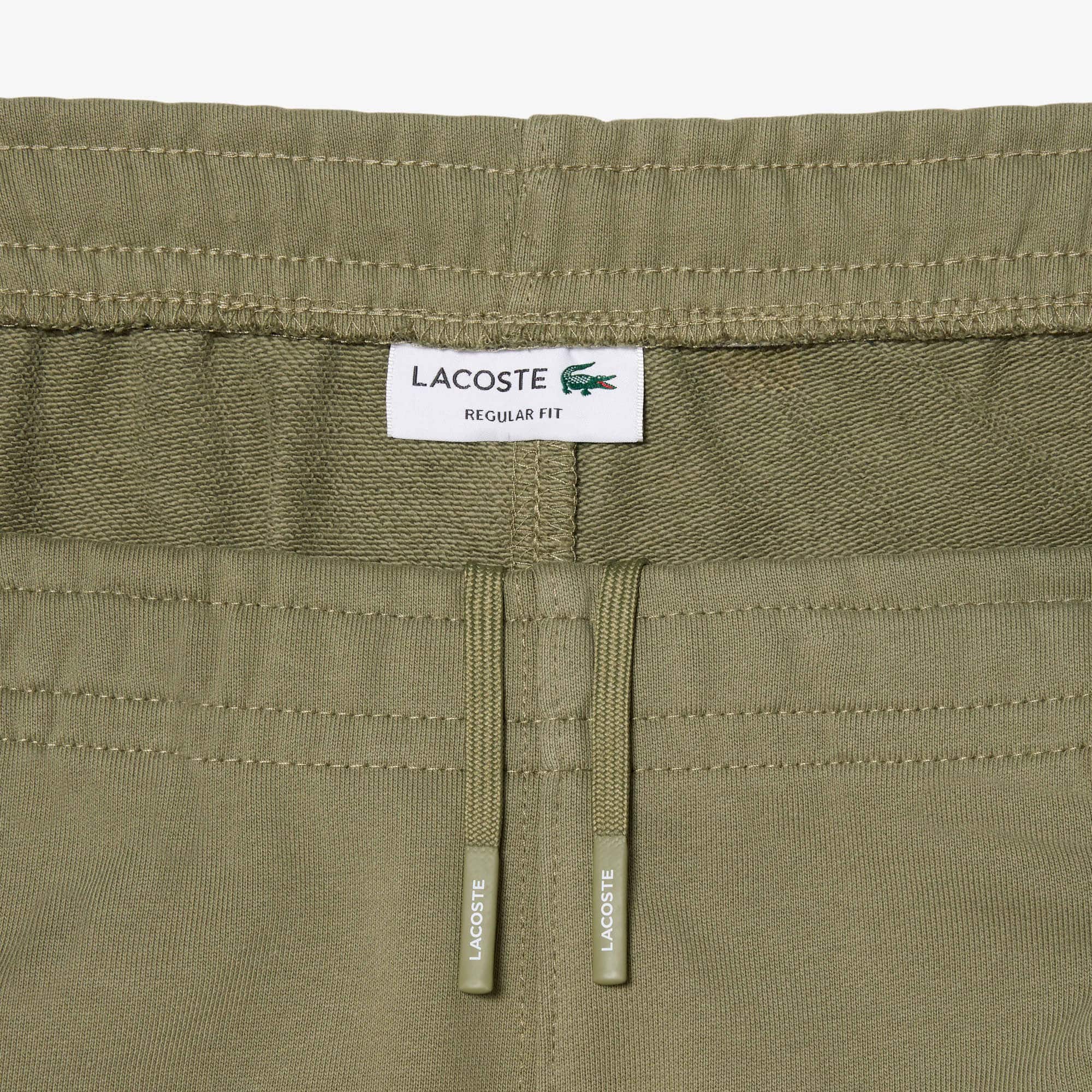 Regular Fit Logo Stripe Fleece Shorts - Khaki Green