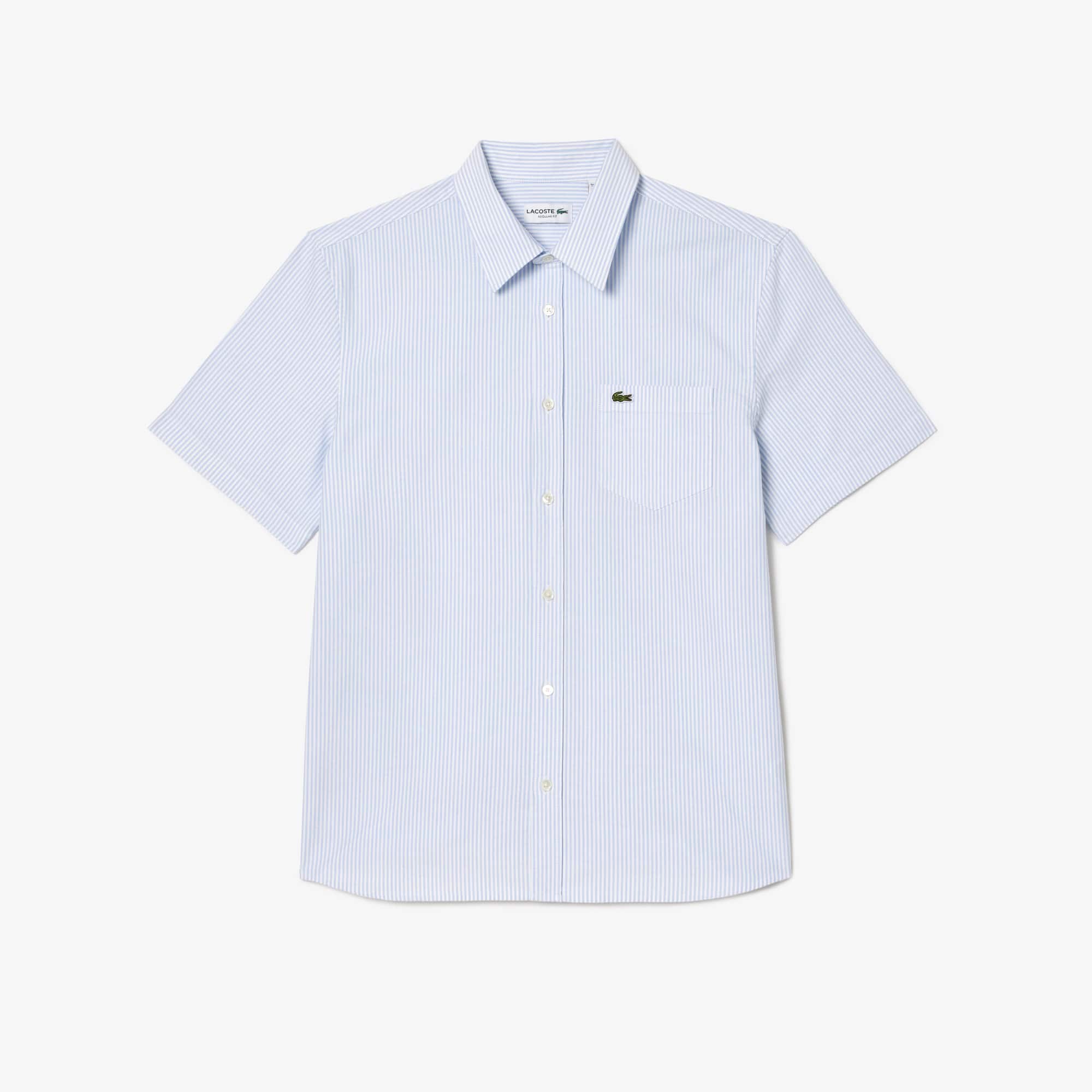 Men's Regular Fit Short Sleeve Oxford Shirt - Blue / White