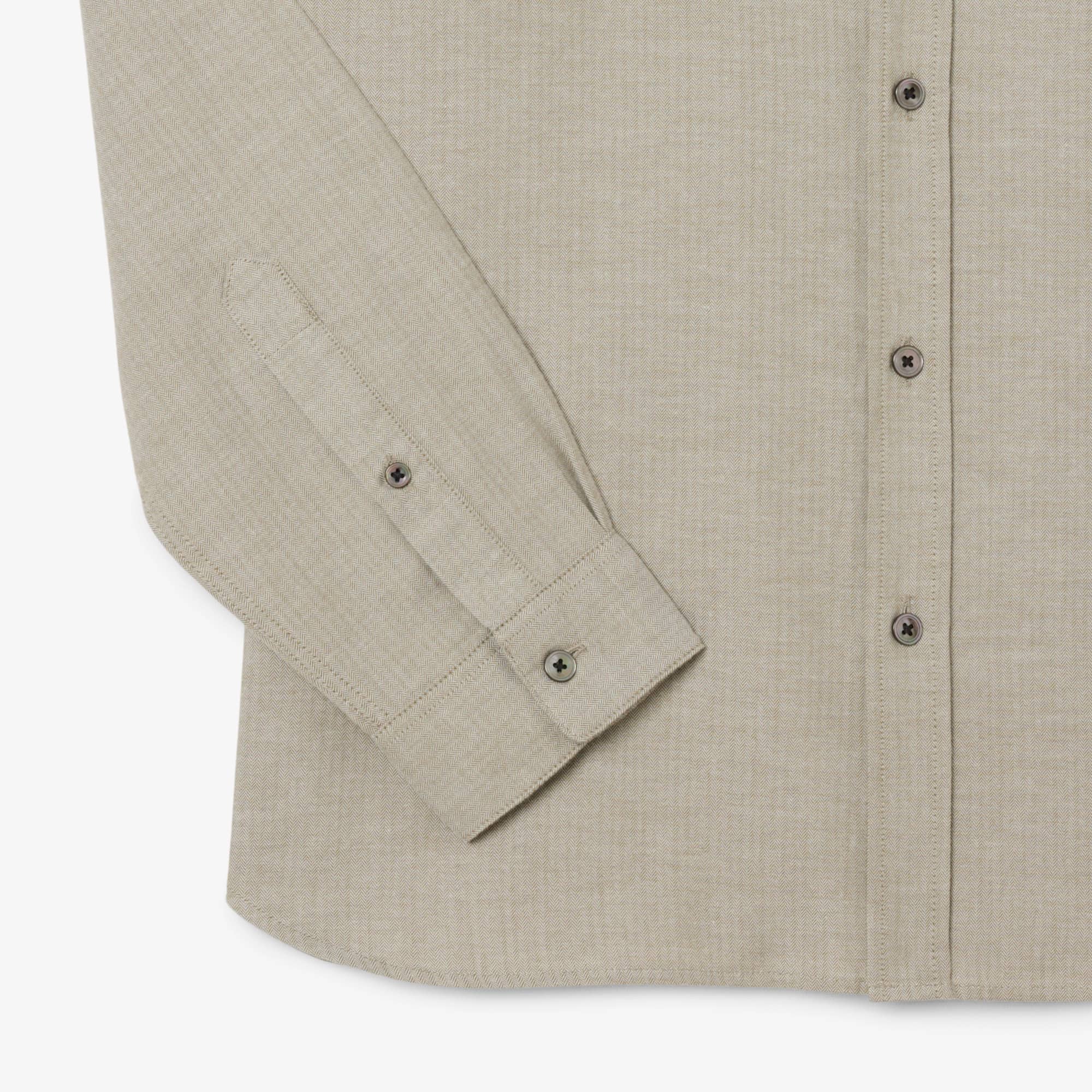 Men's Regular Fit Cotton Shirt - Green / White