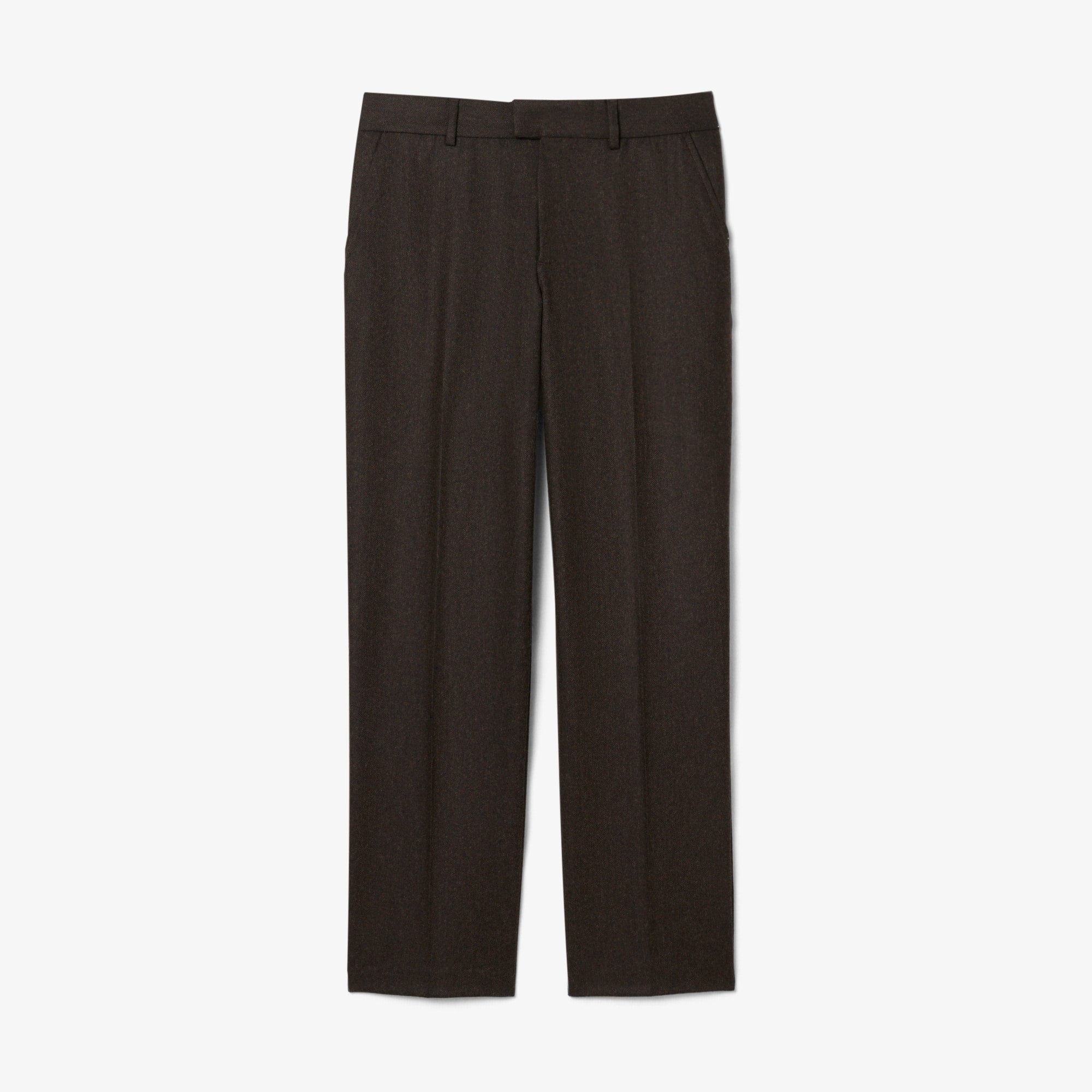 Men's Straight Fit Chevron Wool Pants - Brown