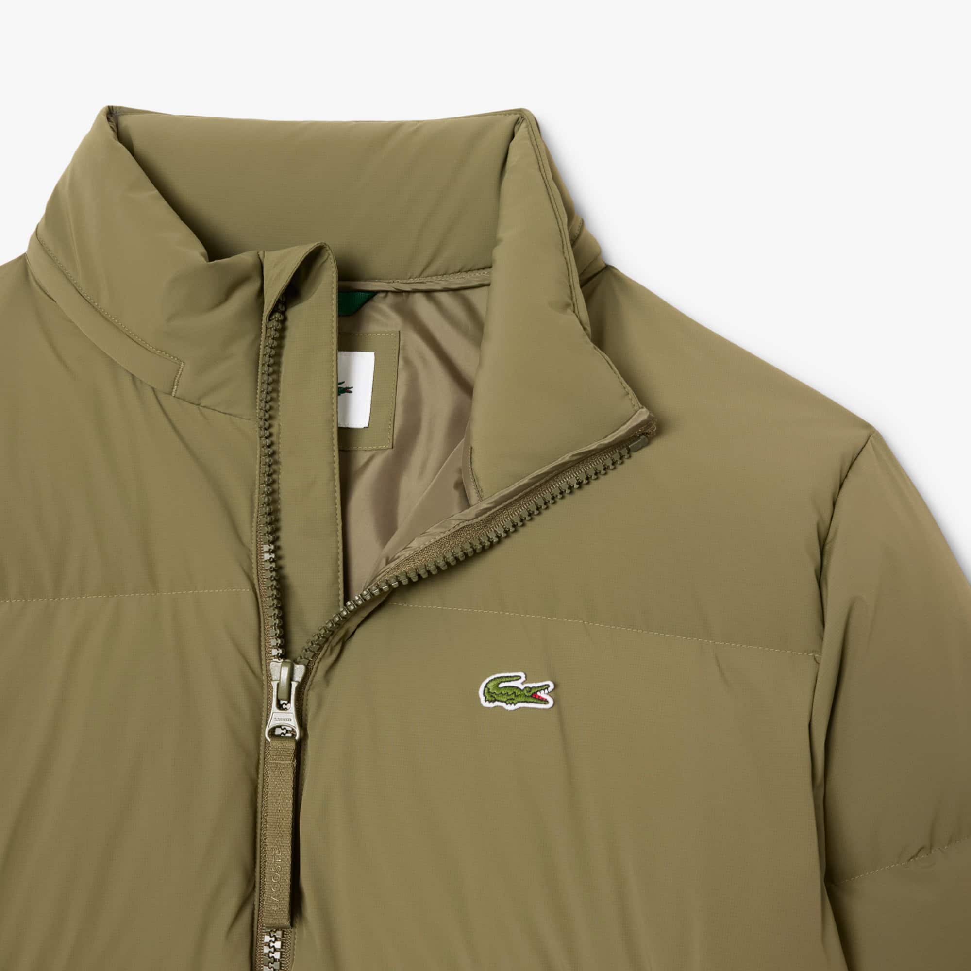 Men's Water-Repellent Hooded Down Jacket - Khaki Green