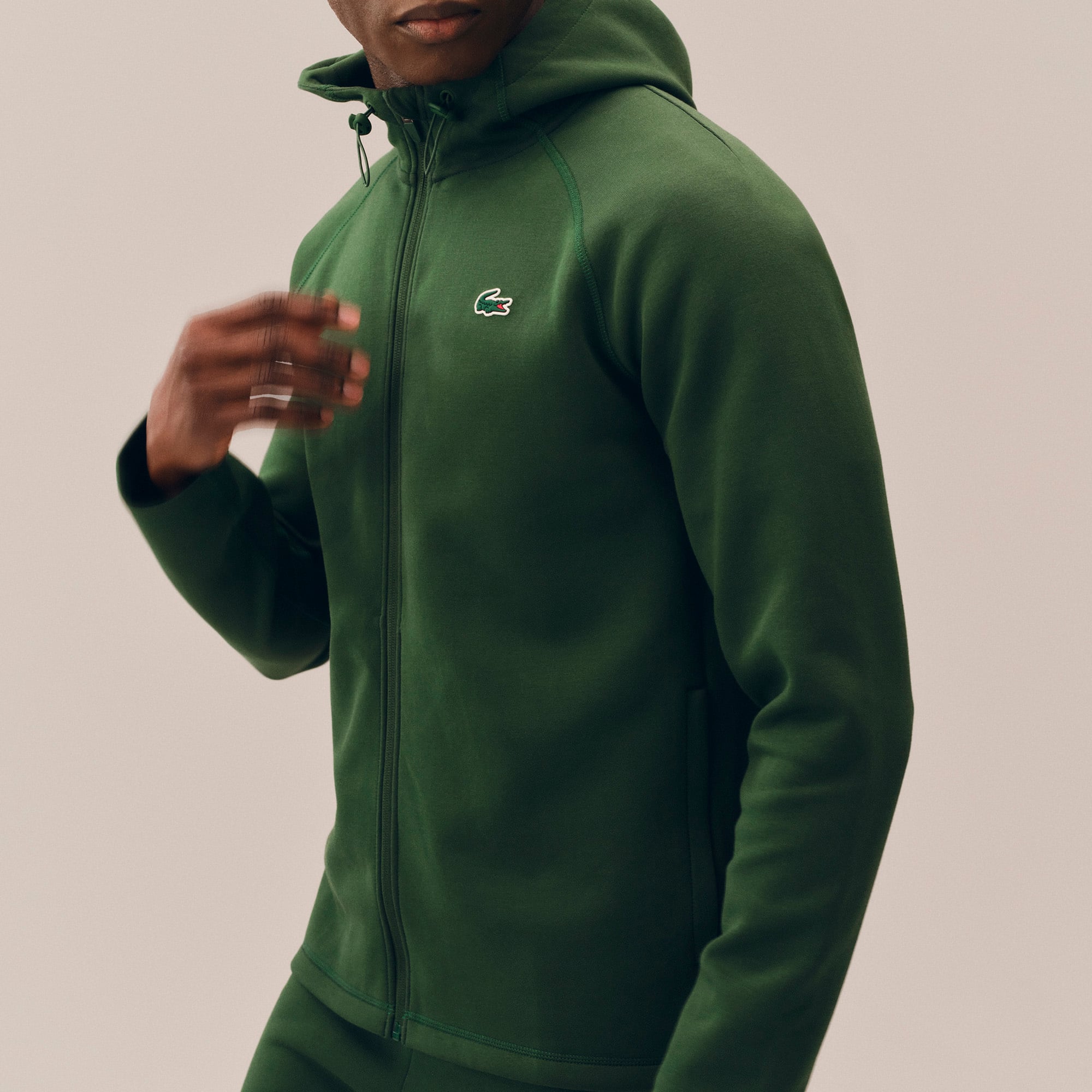 Sport Stretch Zipped Hoodie - Pine green