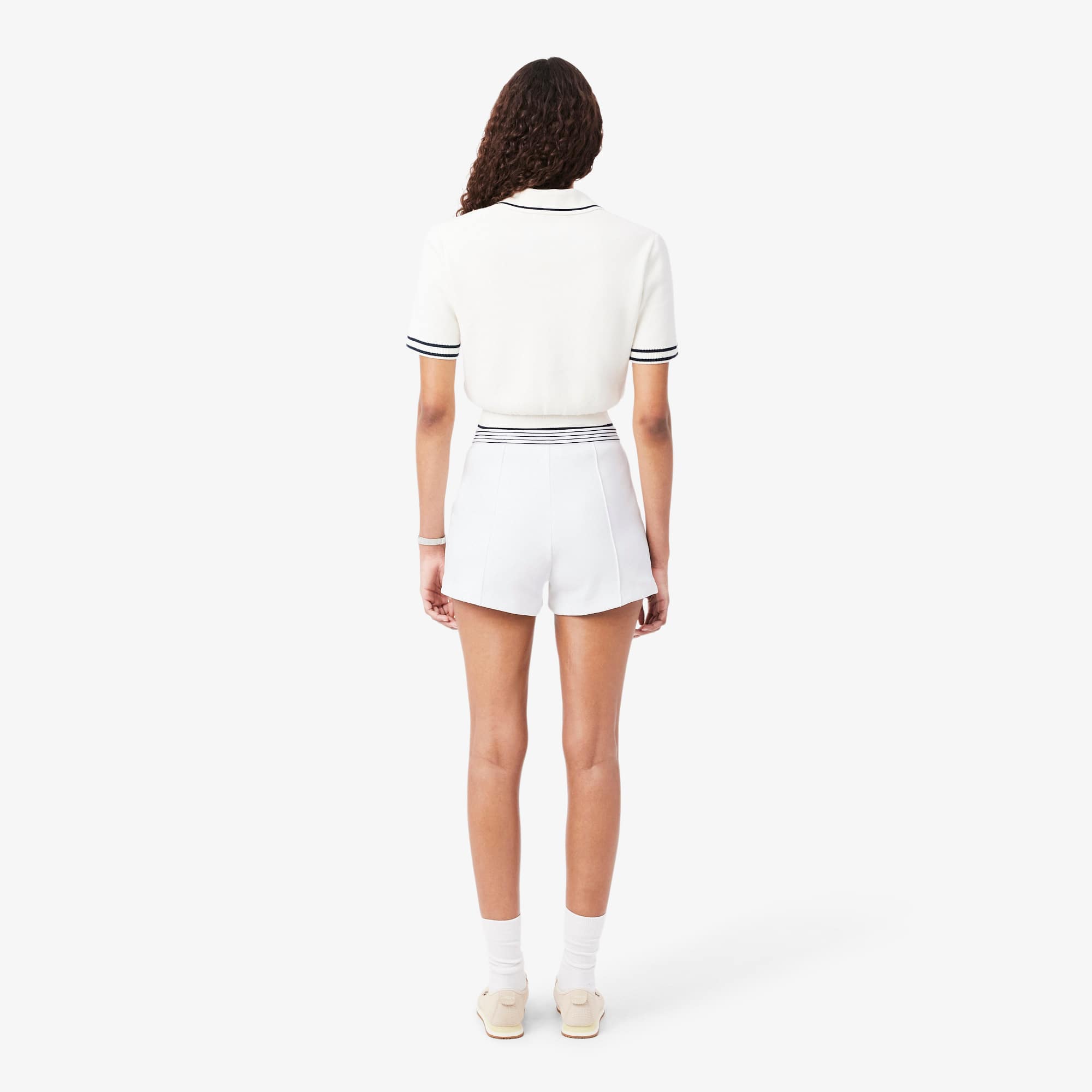Made In France Piqué Shorts - White / Navy Blue