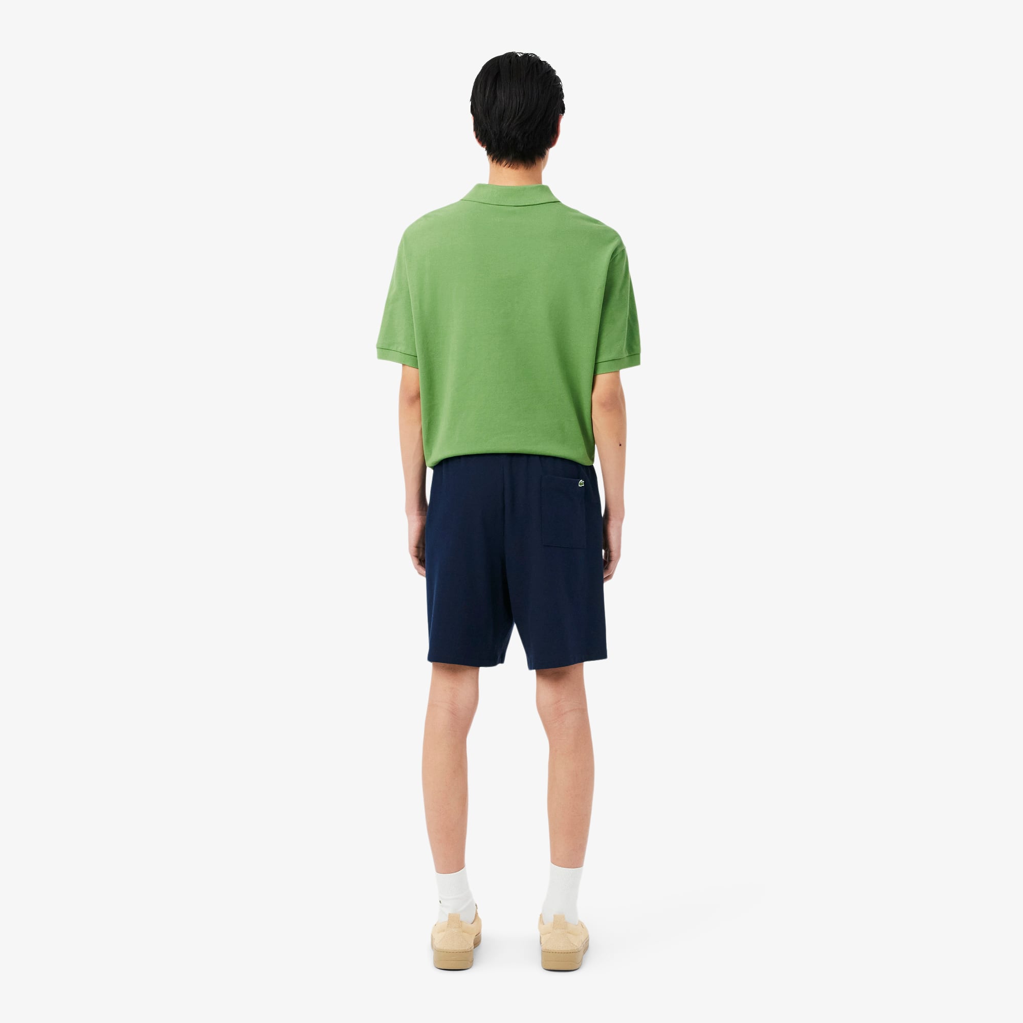 Piqué Relaxed Fit Shorts - Navy Blue