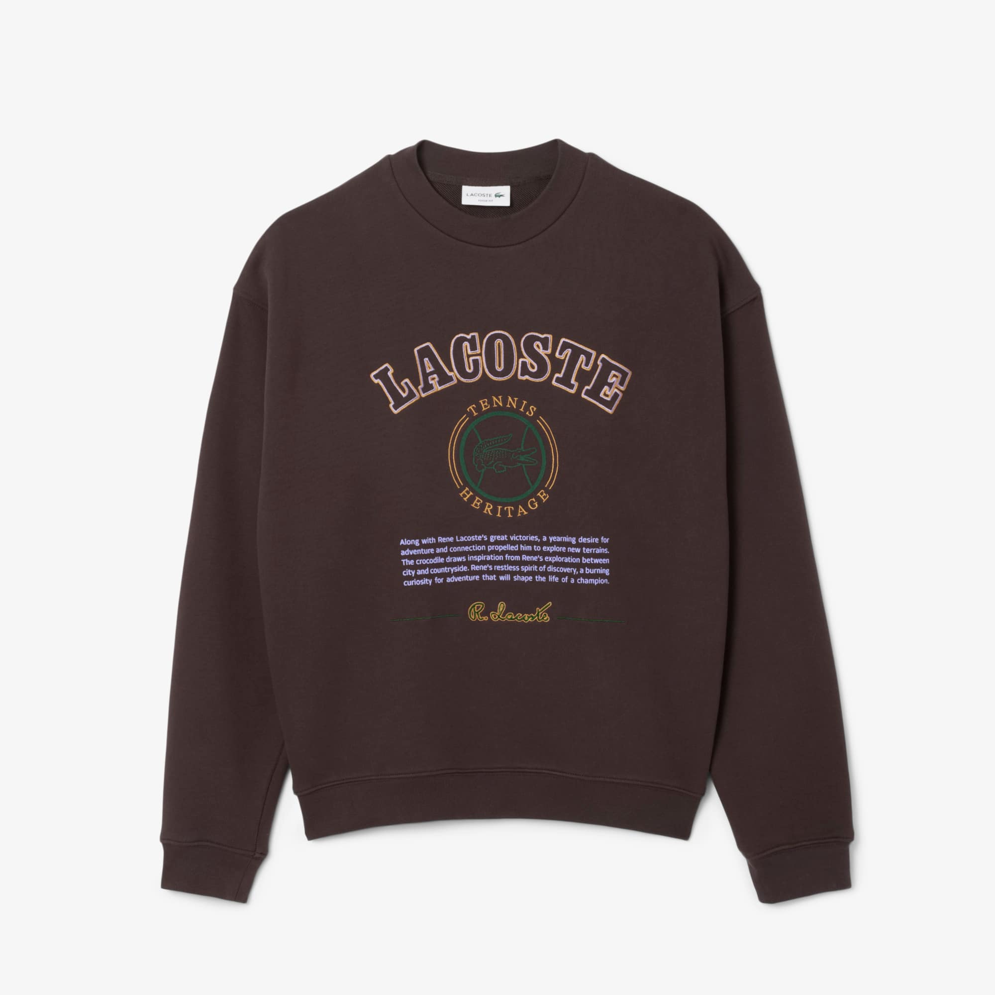 Men's Heritage Embroidery Fleece Sweatshirt - Brown