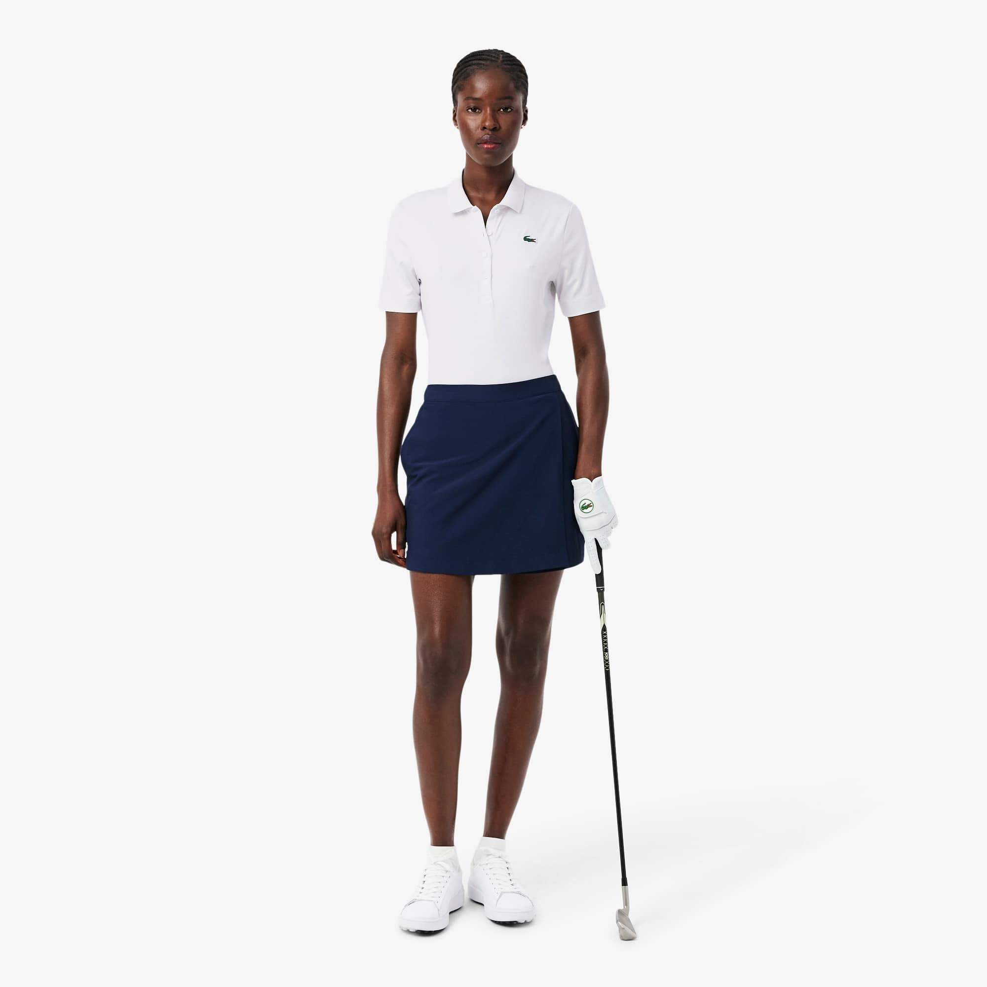 Slim Fit UV Protect Stretch Golf Polo - White