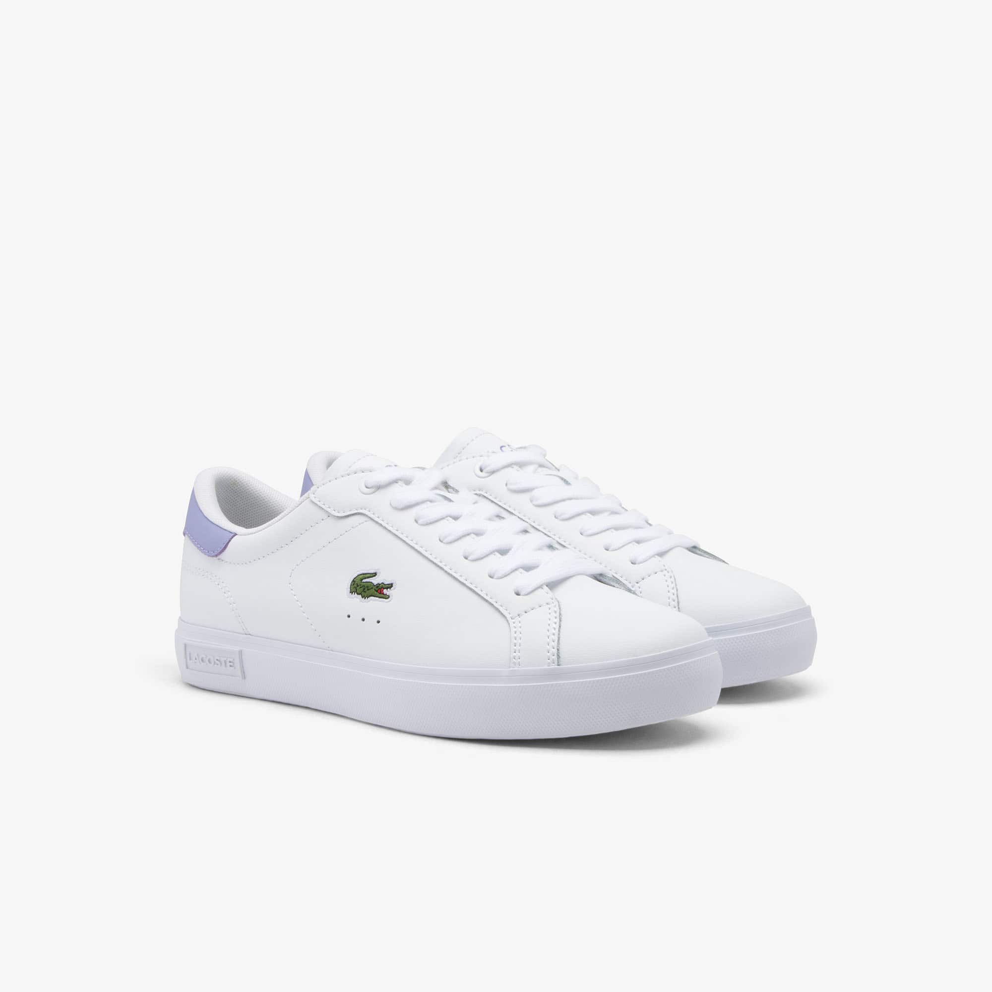 Women's Powercourt Leather Sneakers - WHT/LT PURP