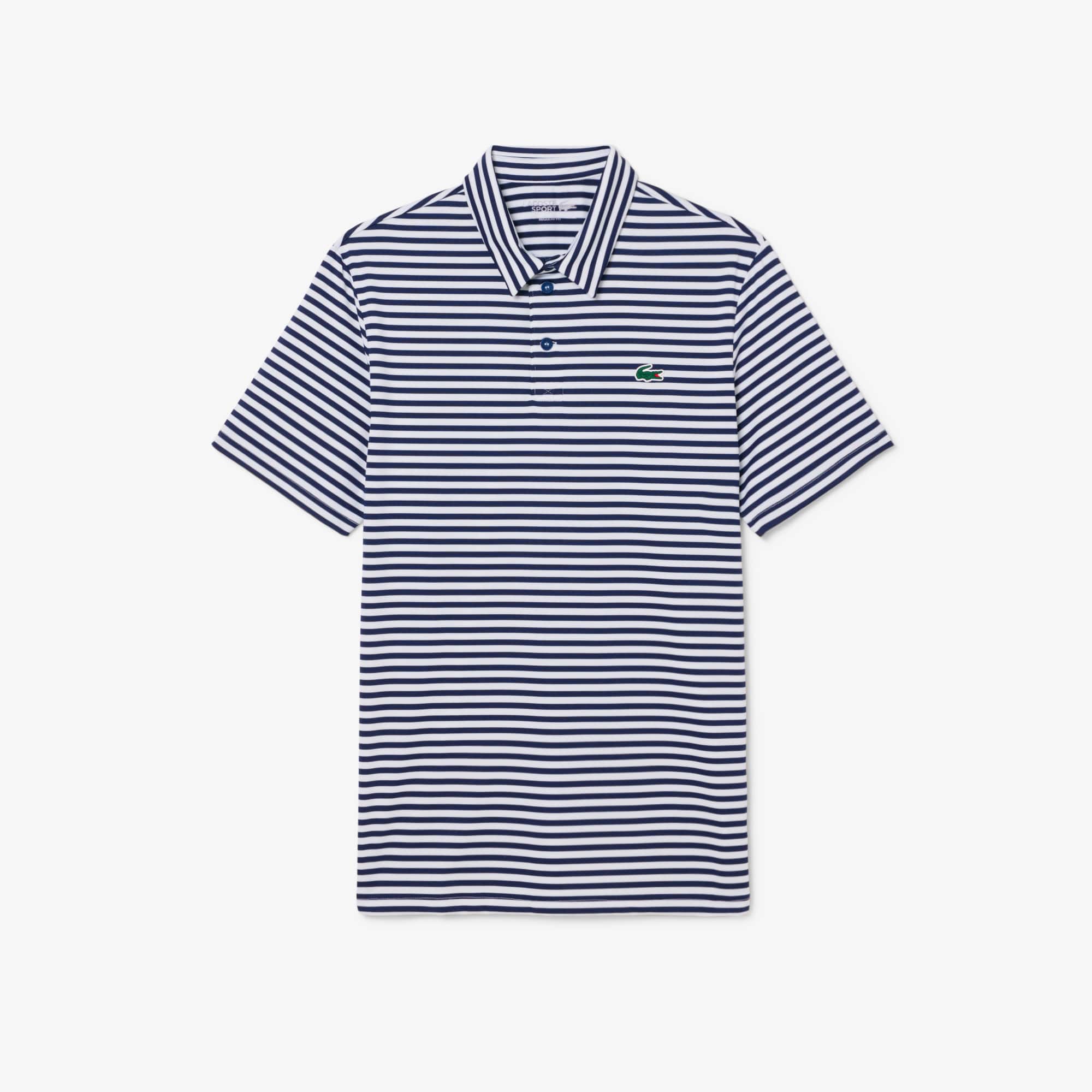 Regular Fit Ultra Dry Striped Golf Polo - Navy Blue / White