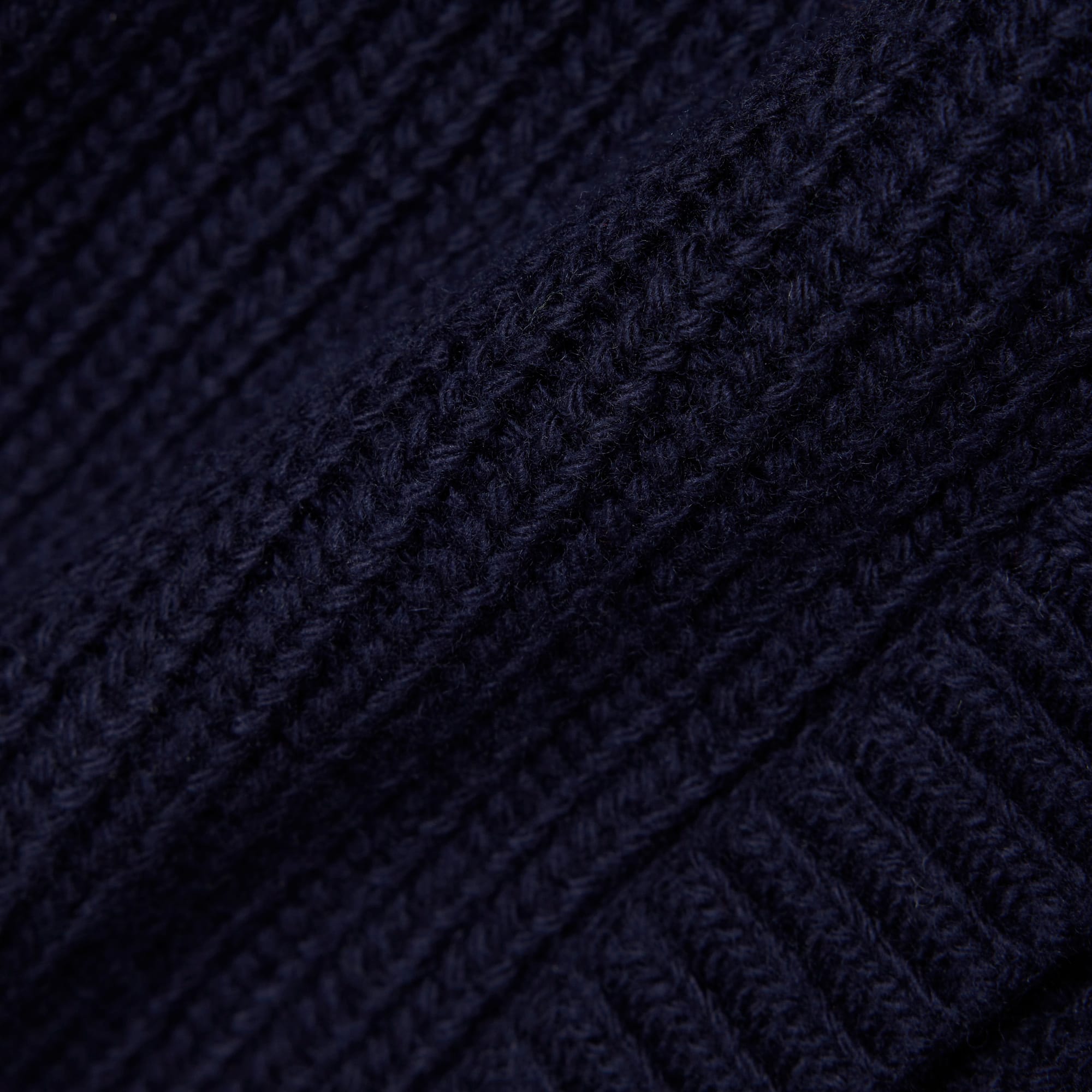 Men's Wool Zip-Up Sweater - Navy Blue