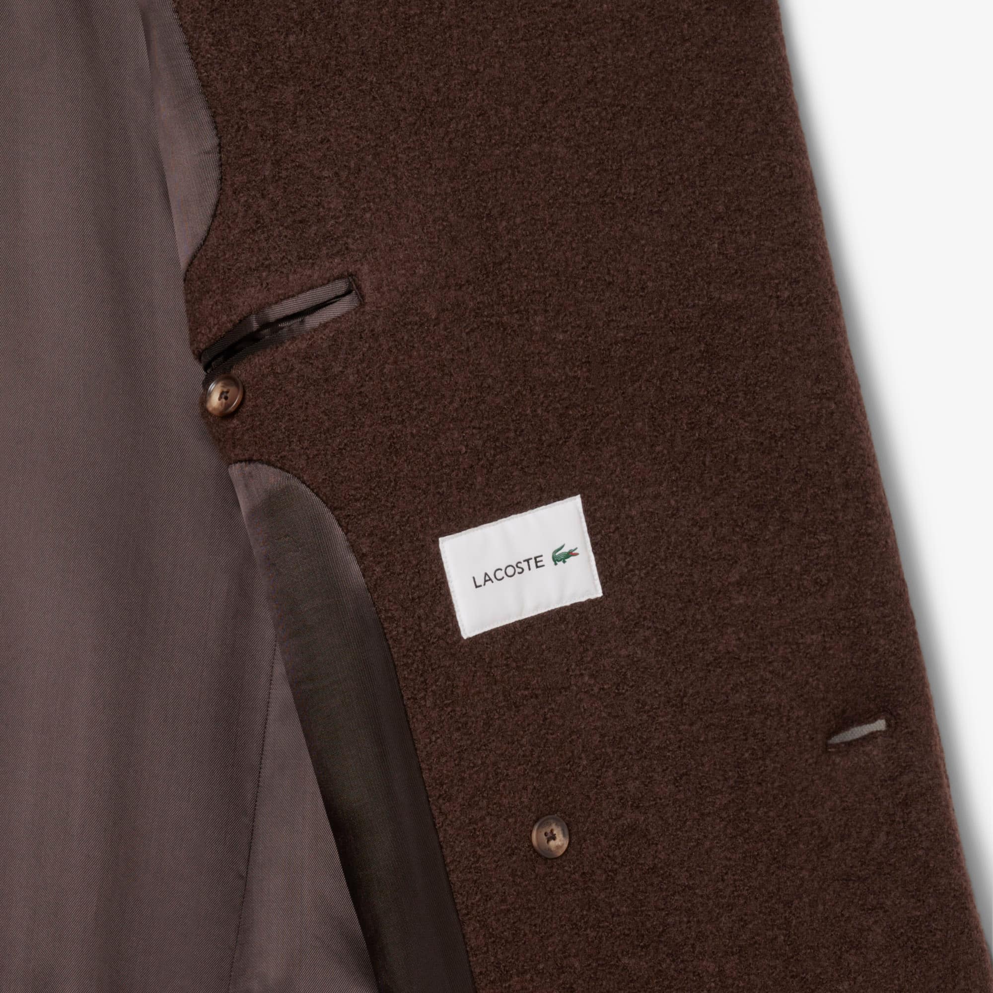 Women's Double-Breasted Wool Coat - Brown