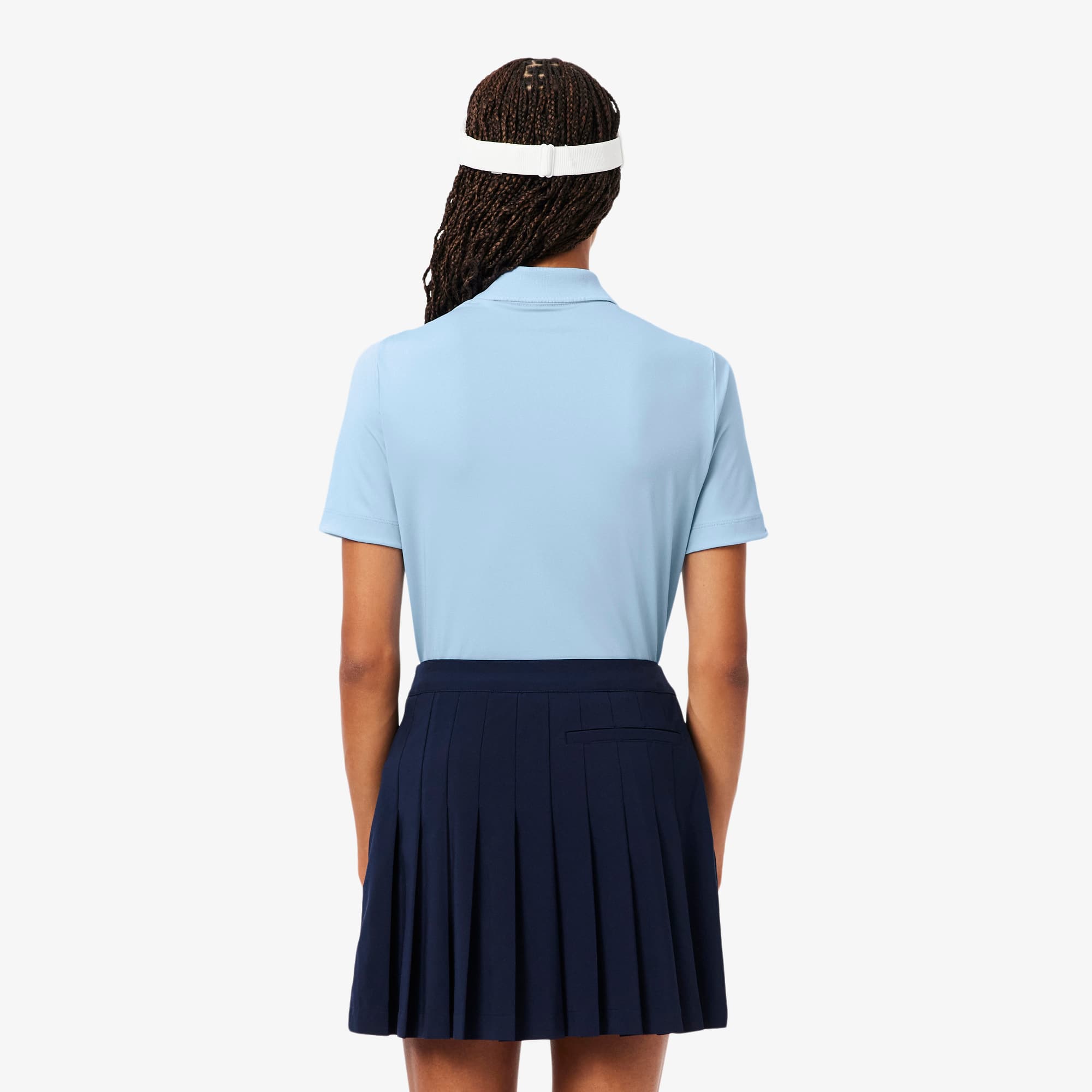 Women's Slim Fit UV Protect Stretch Golf Polo - Blue / White