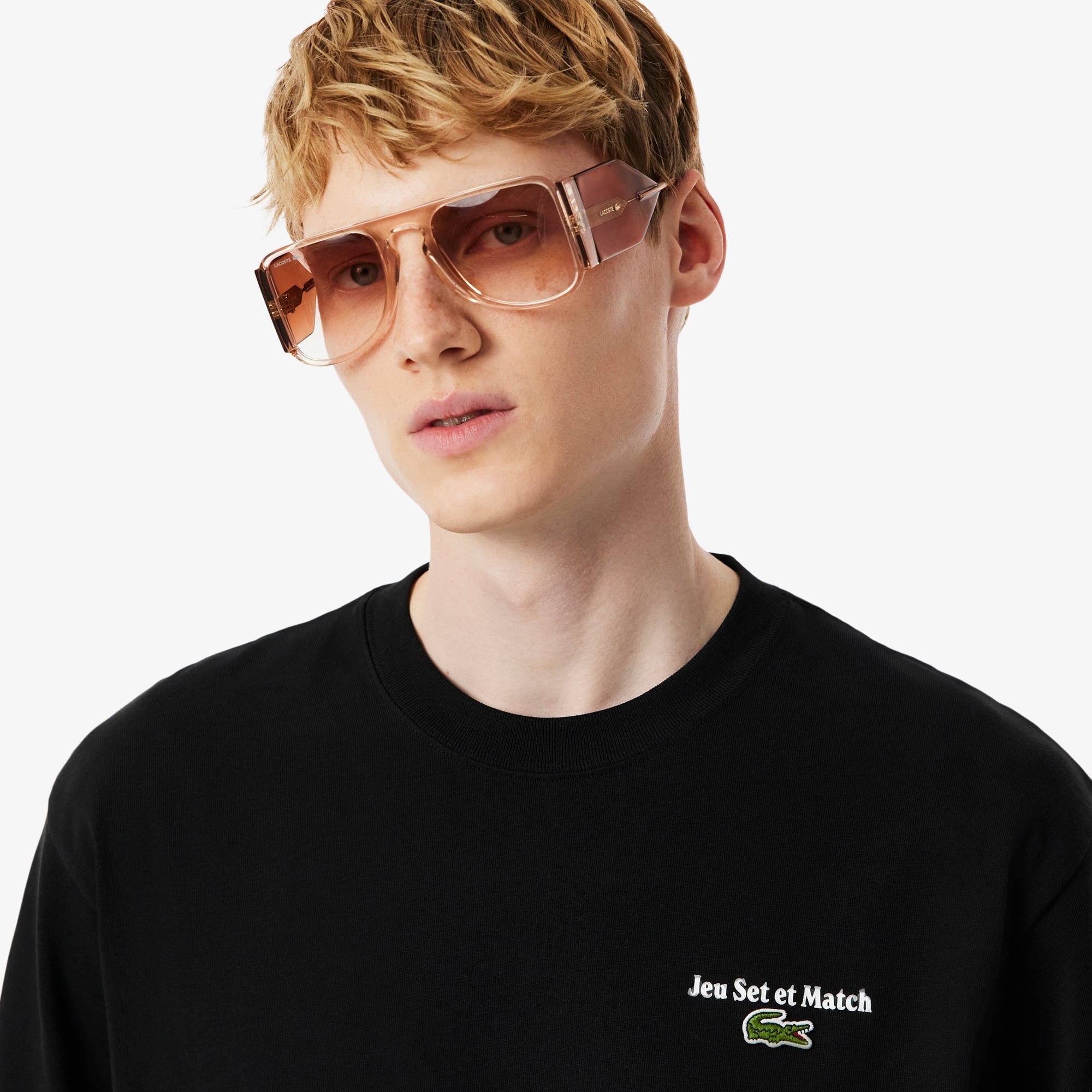 Men's Loose Fit Heavy Jersey Printed T-Shirt - Black