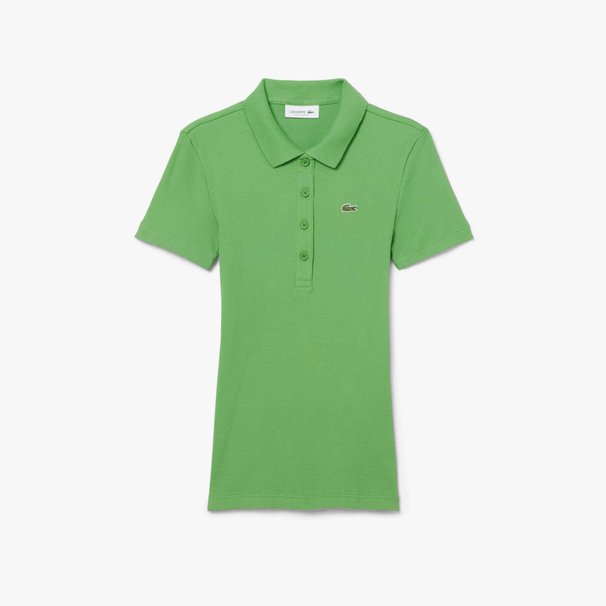 Women's Slim Fit L.12.D Ribbed Cotton Polo - Vert