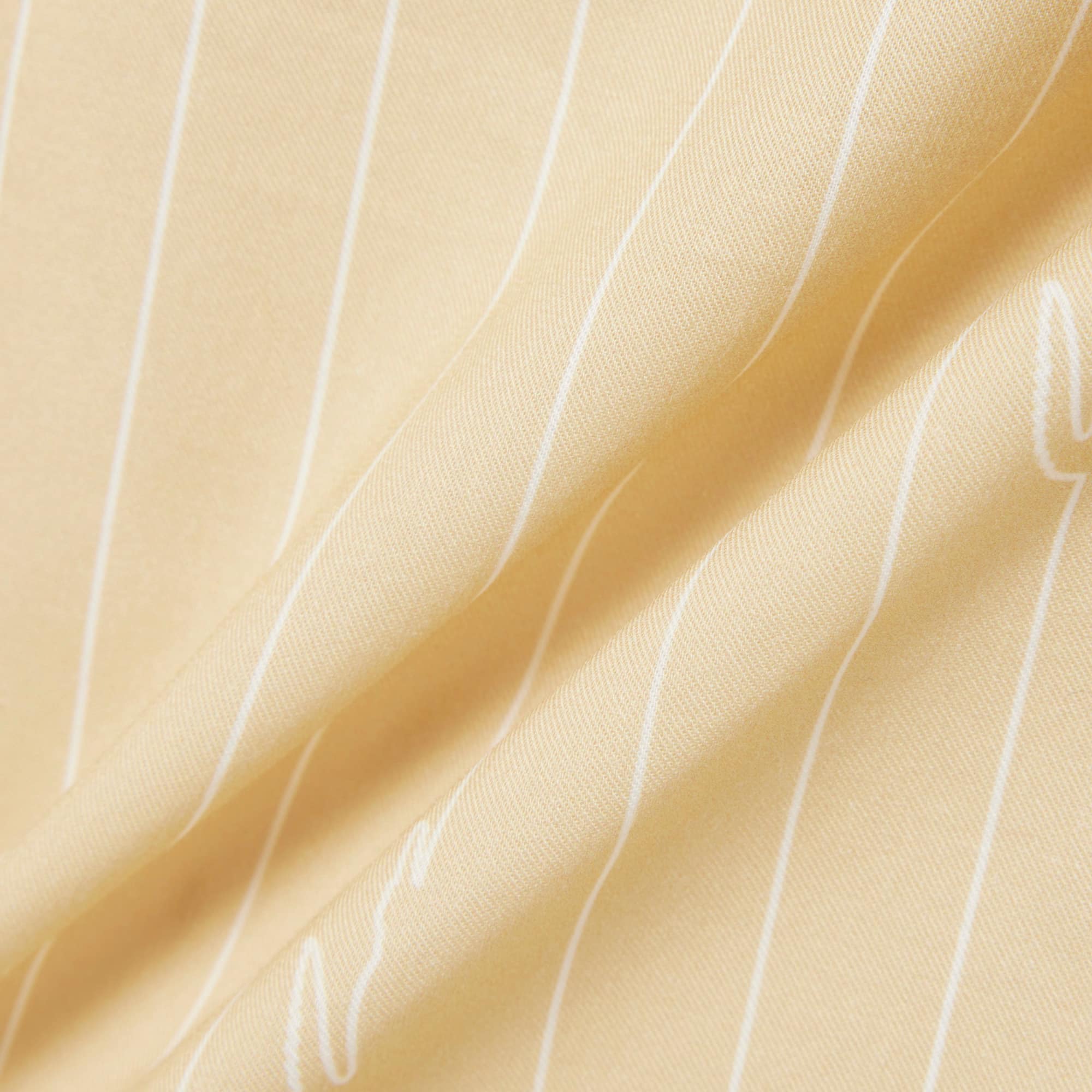 Print Stripe Cotton Shorts - Beige / Blanc