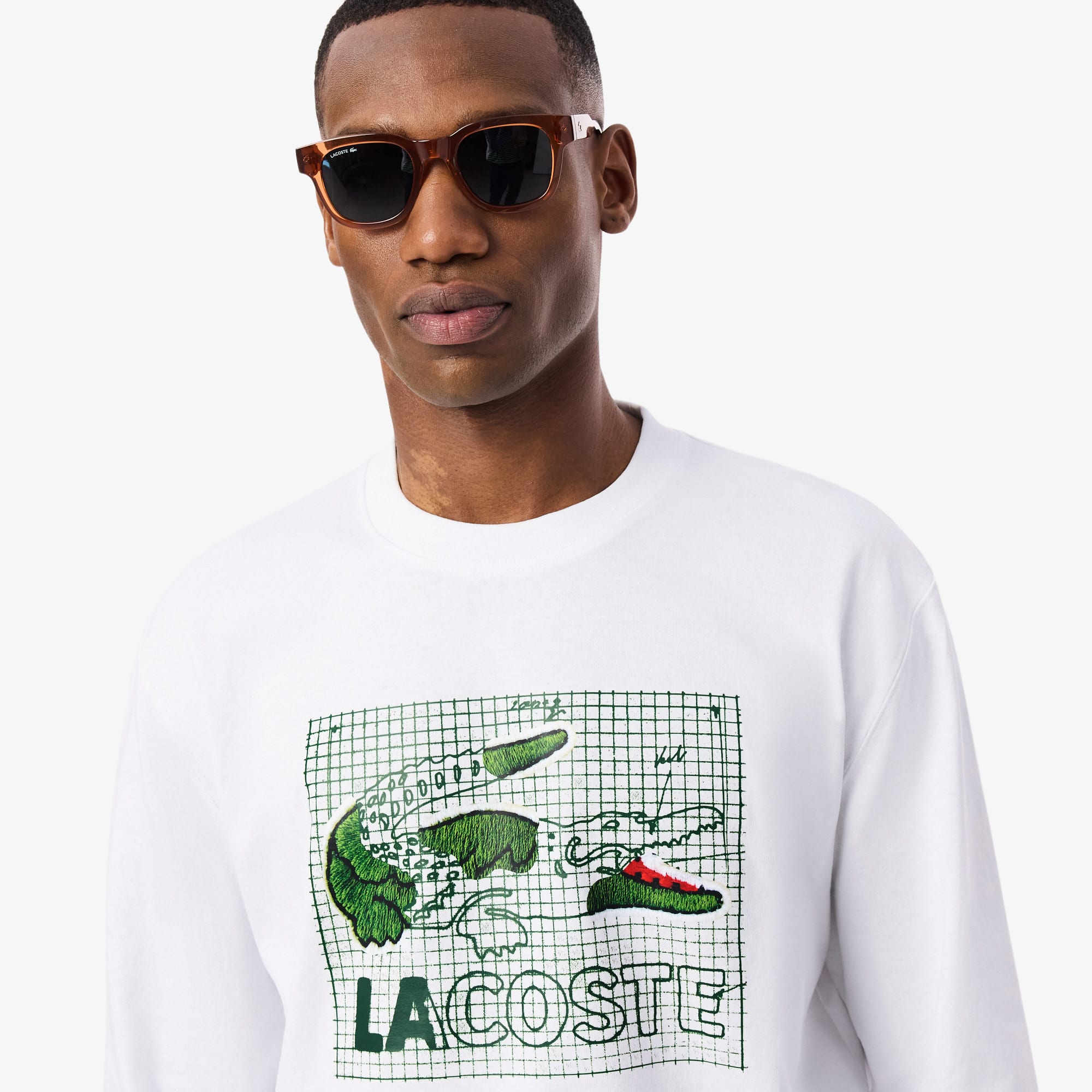 Relaxed Fit Long Sleeved Heavy Cotton T-Shirt - White