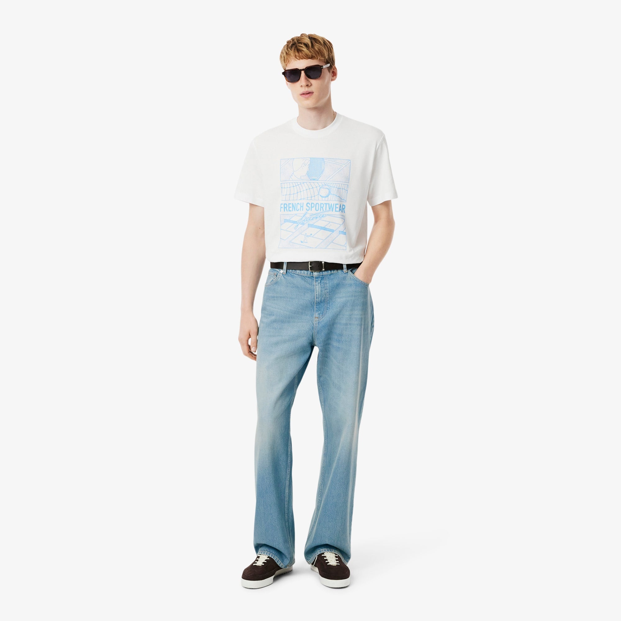 Men's Loose Fit 5-Pocket Denim Jeans - Blue