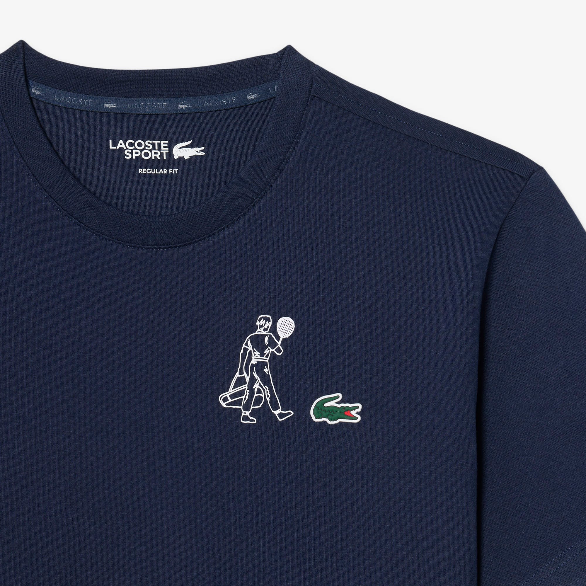 Ultra Dry Printed Tennis T-Shirt - Navy Blue