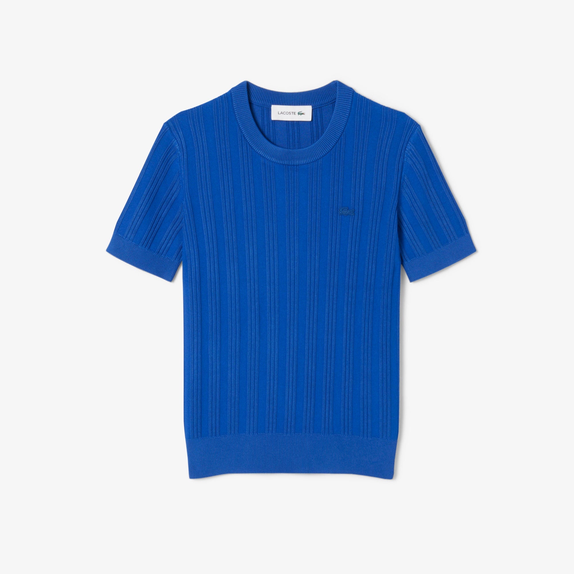 Women's Short Sleeve Rib Knit Sweater - Blue