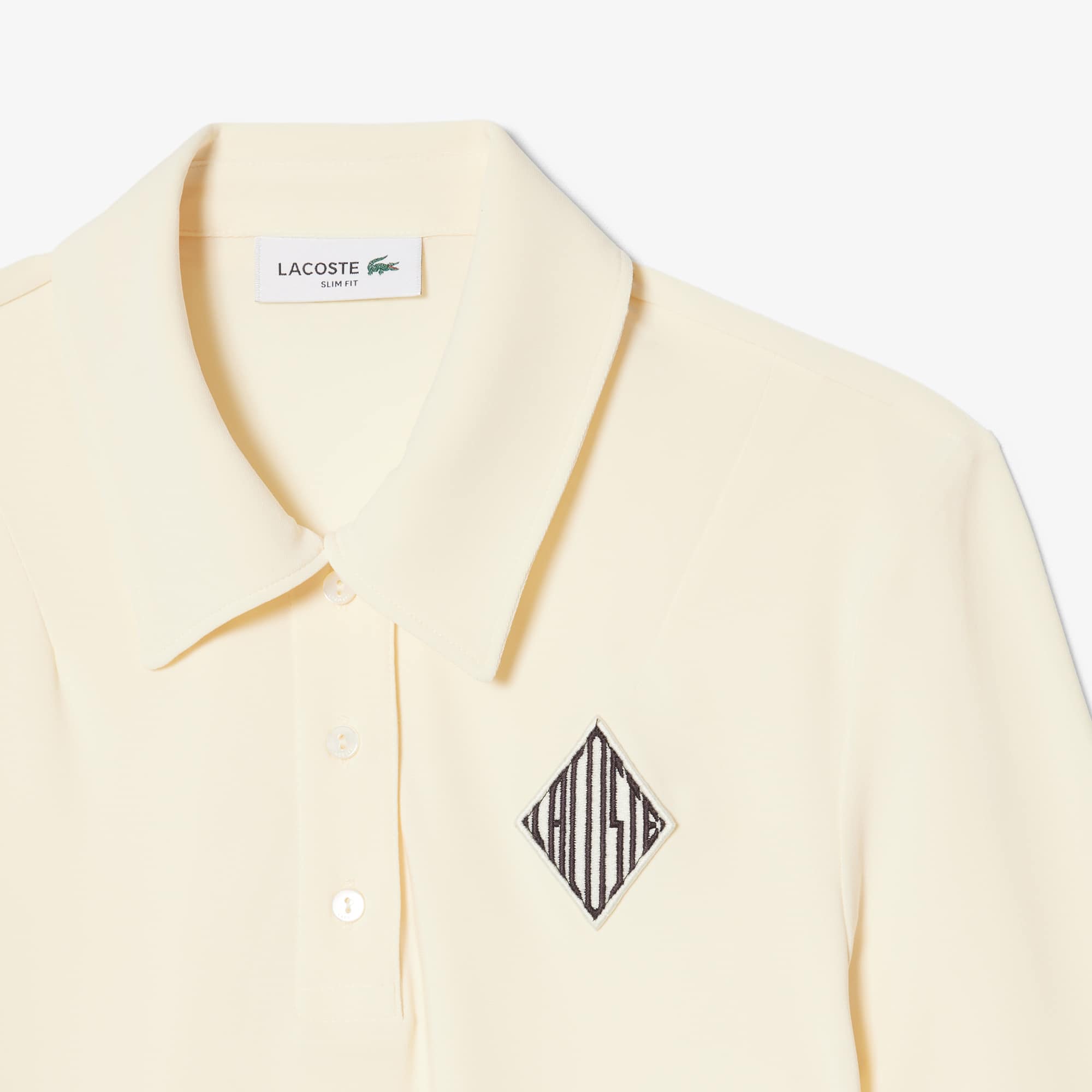 Slim Fit Embroidered Polo - Lemon Beige