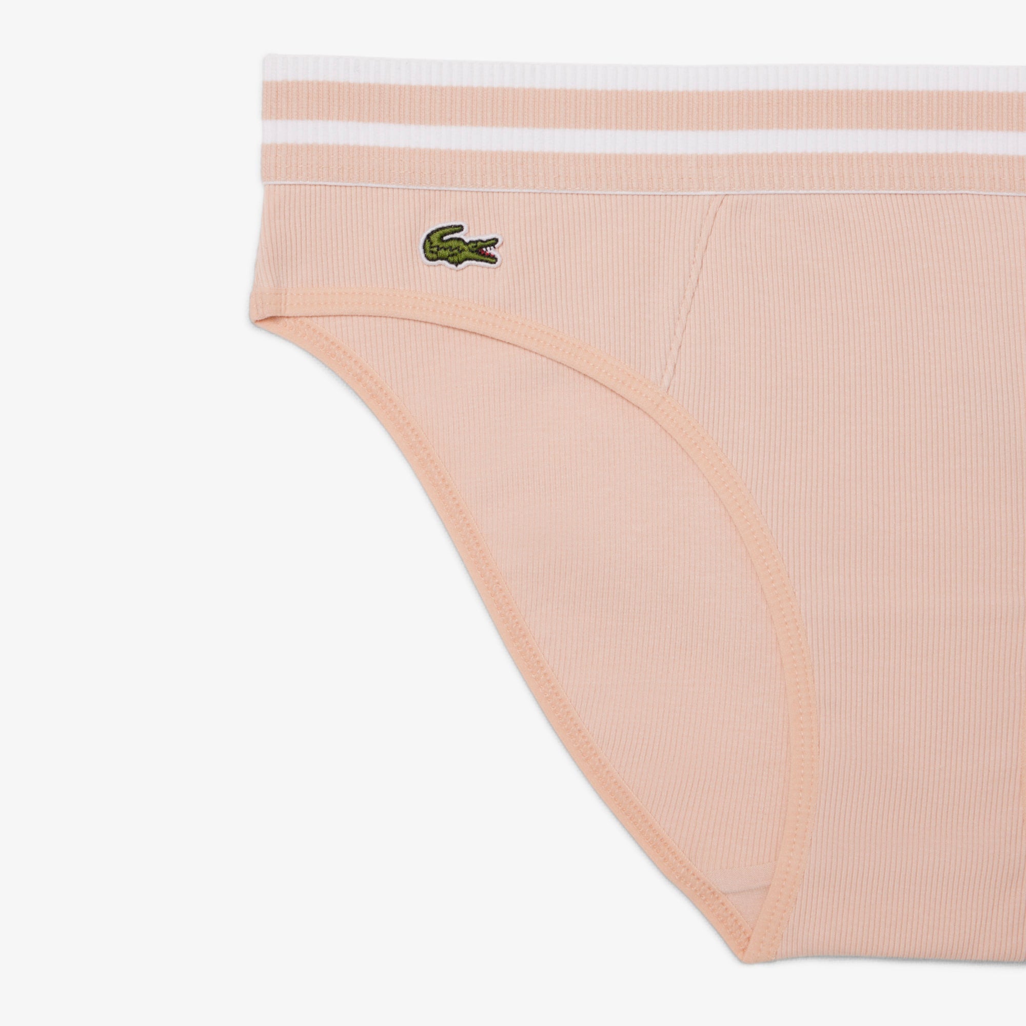 Stripe Waist Cotton Briefs - Rose