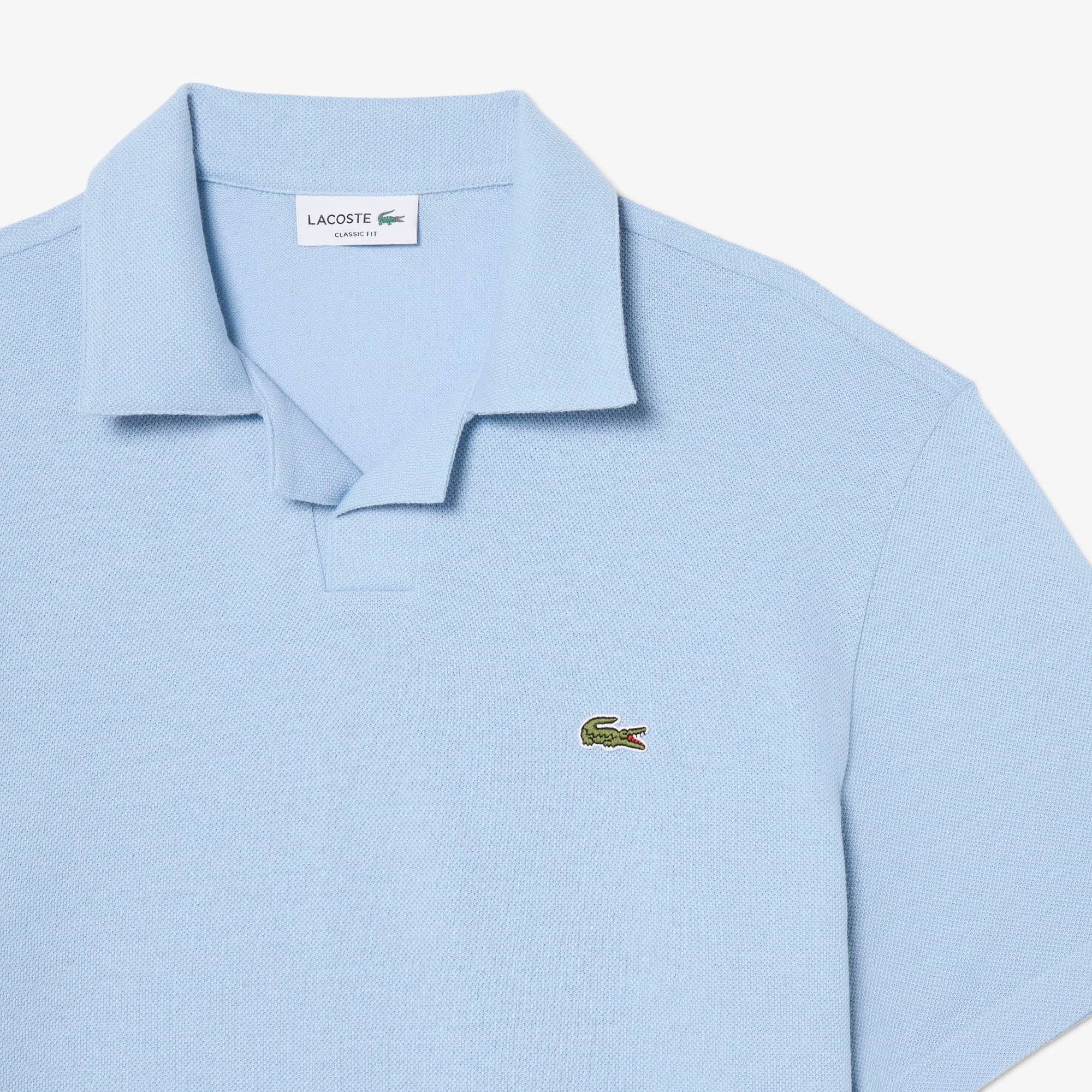 Classic Fit Cotton-Linen Polo - Light Blue