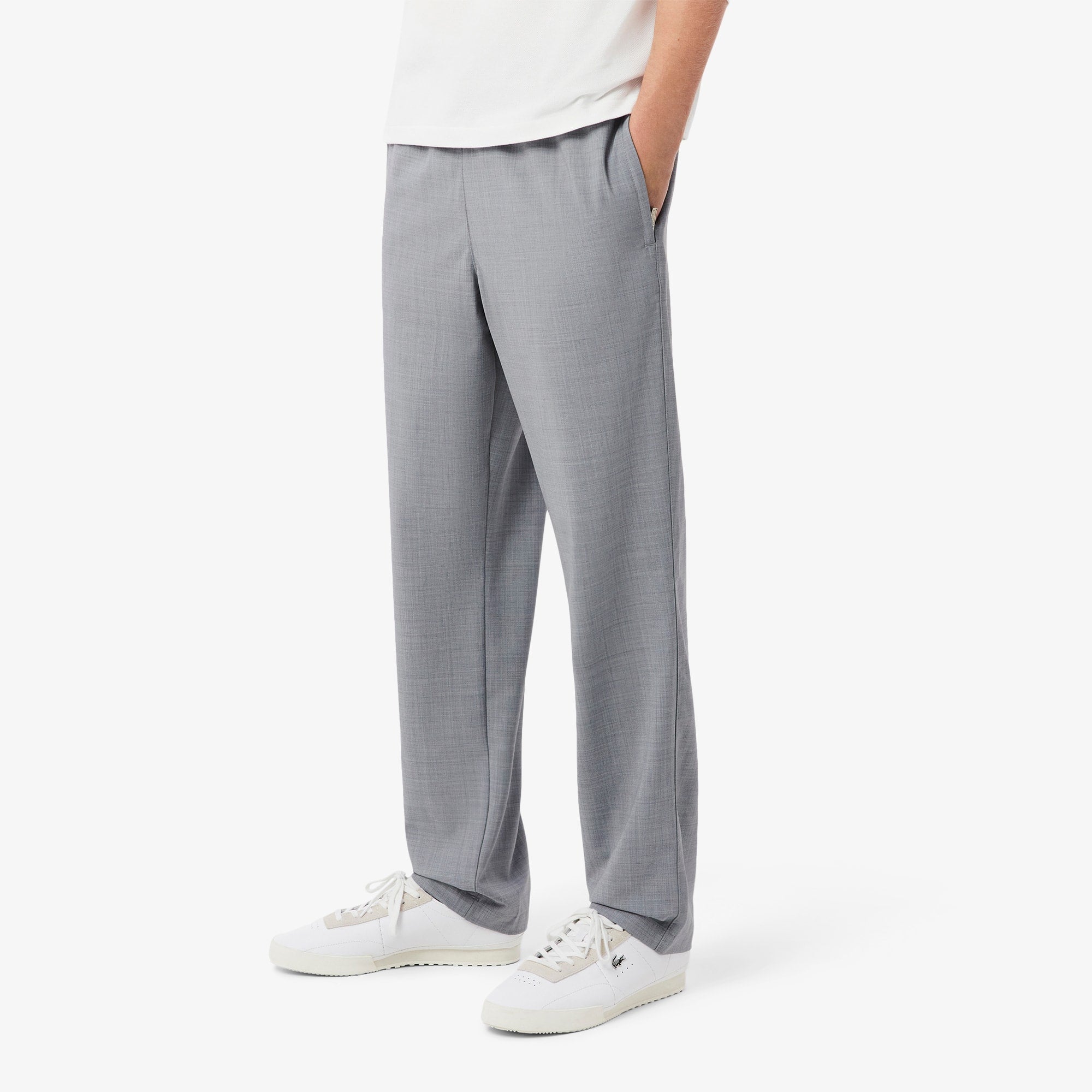 Men's Regular Fit Wool Flannel Chino Pants - Light Grey