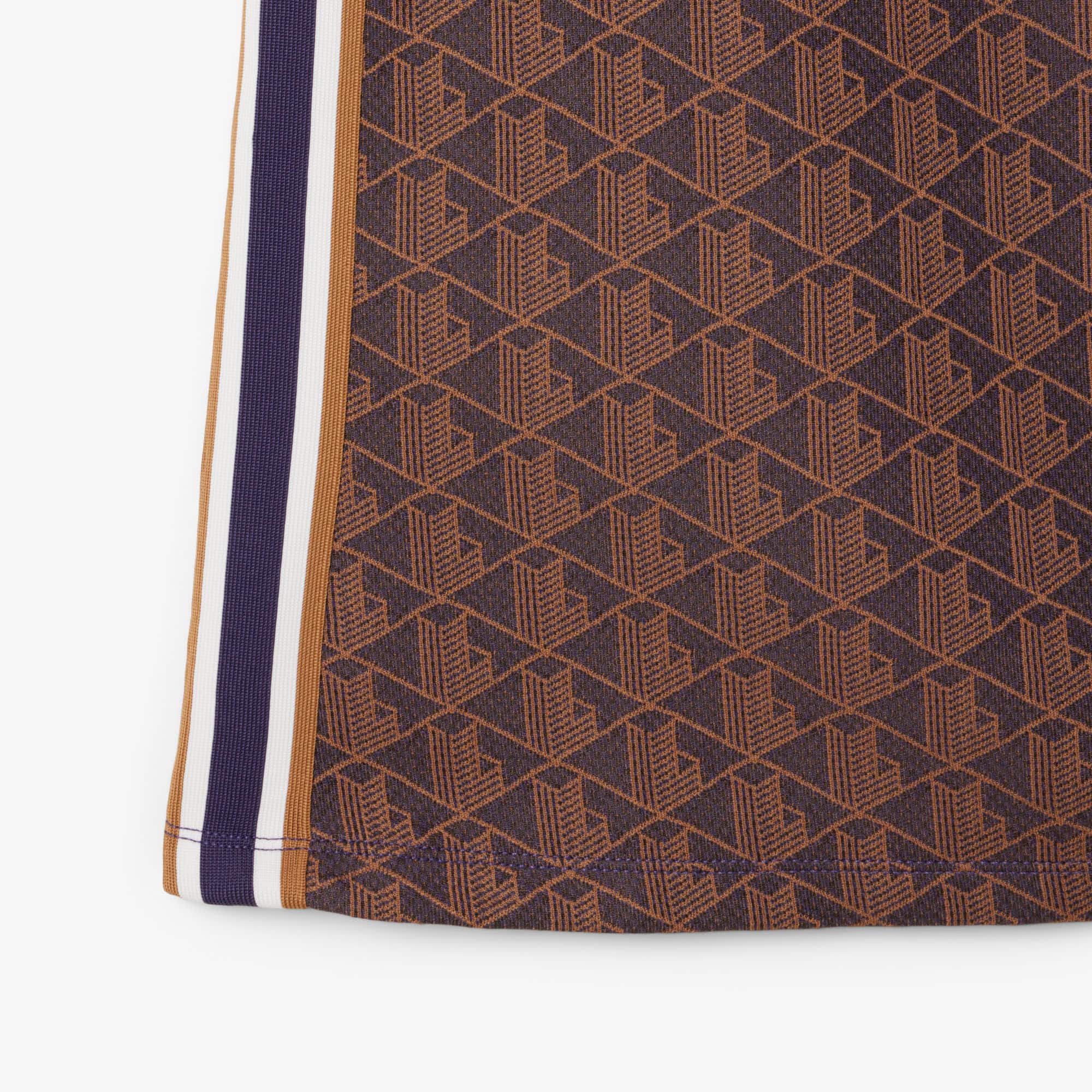 Women's Slim Fit Monogram Polo Dress - Purple / Brown