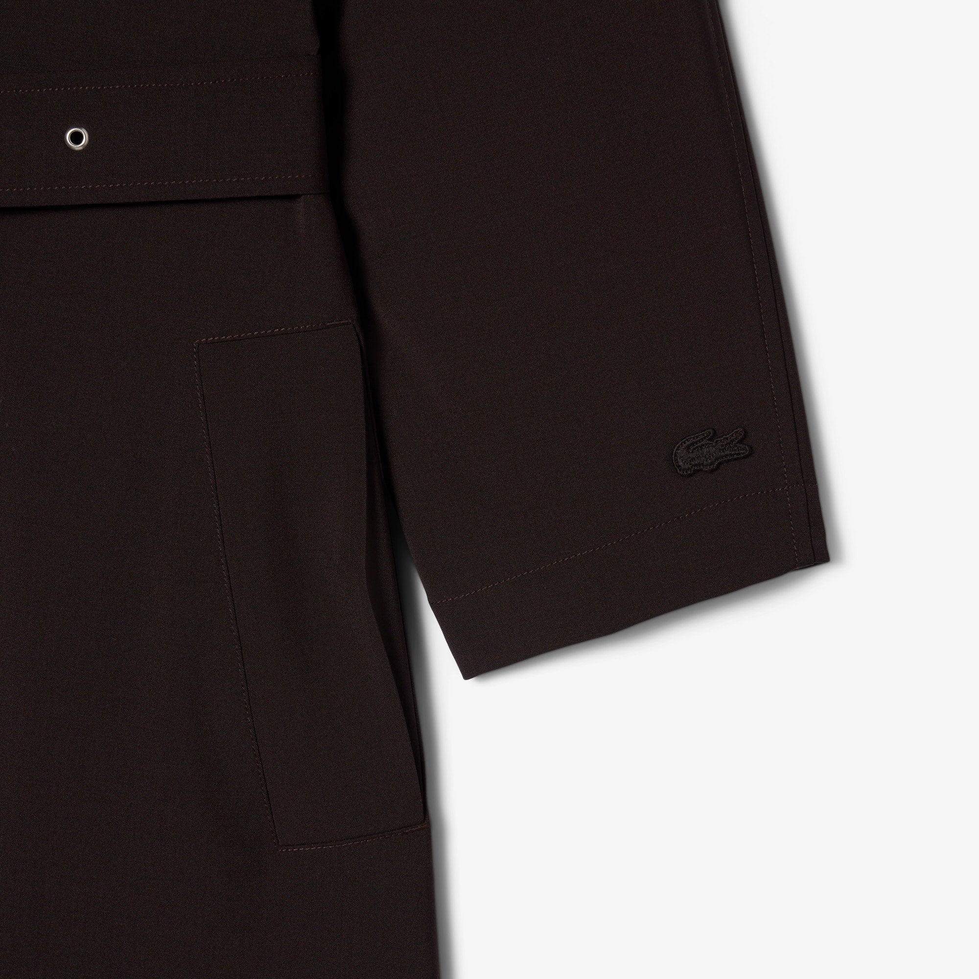 Oversized Wool Blend Trench Coat - Brown