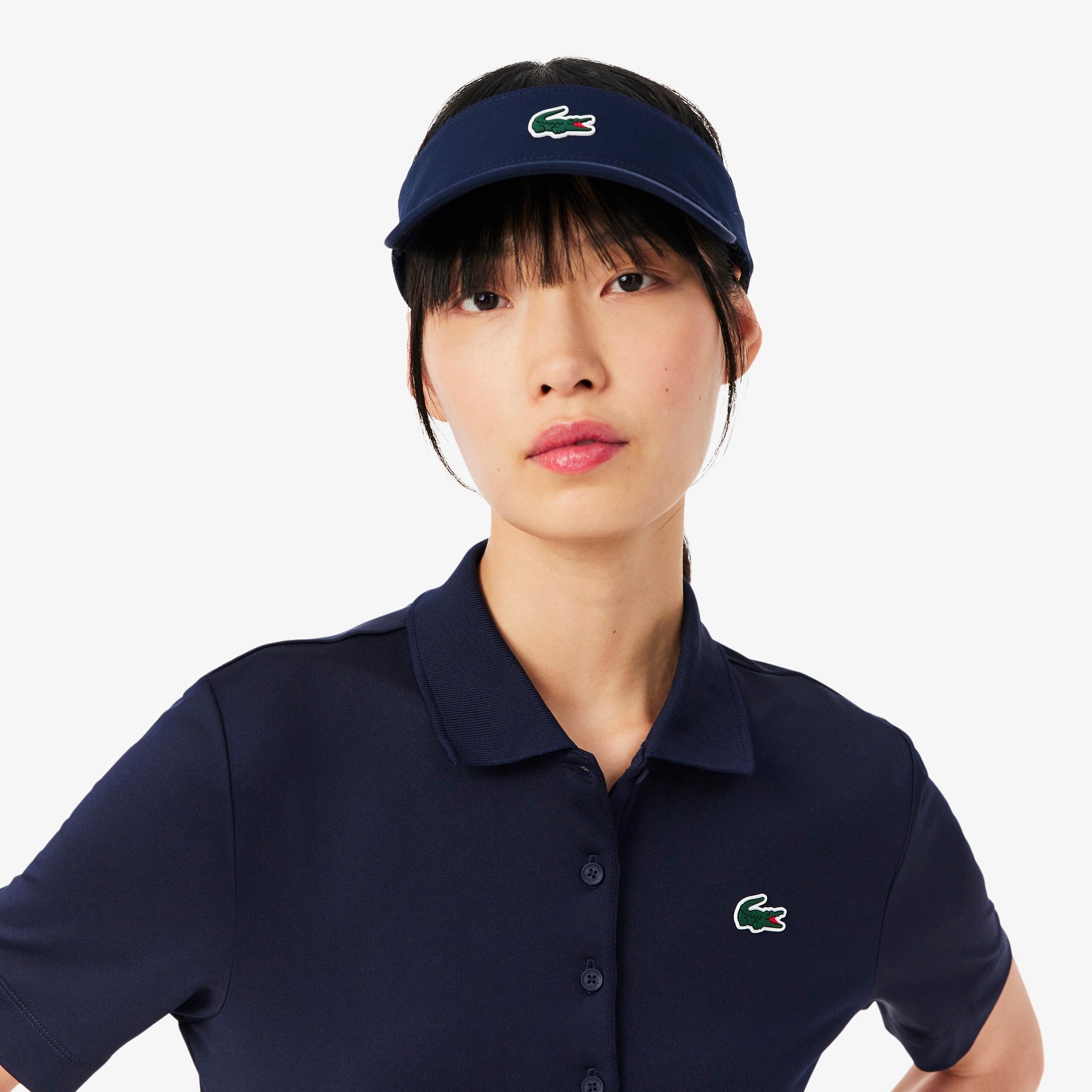 Slim Fit UV Protect Stretch Golf Polo - Navy Blue