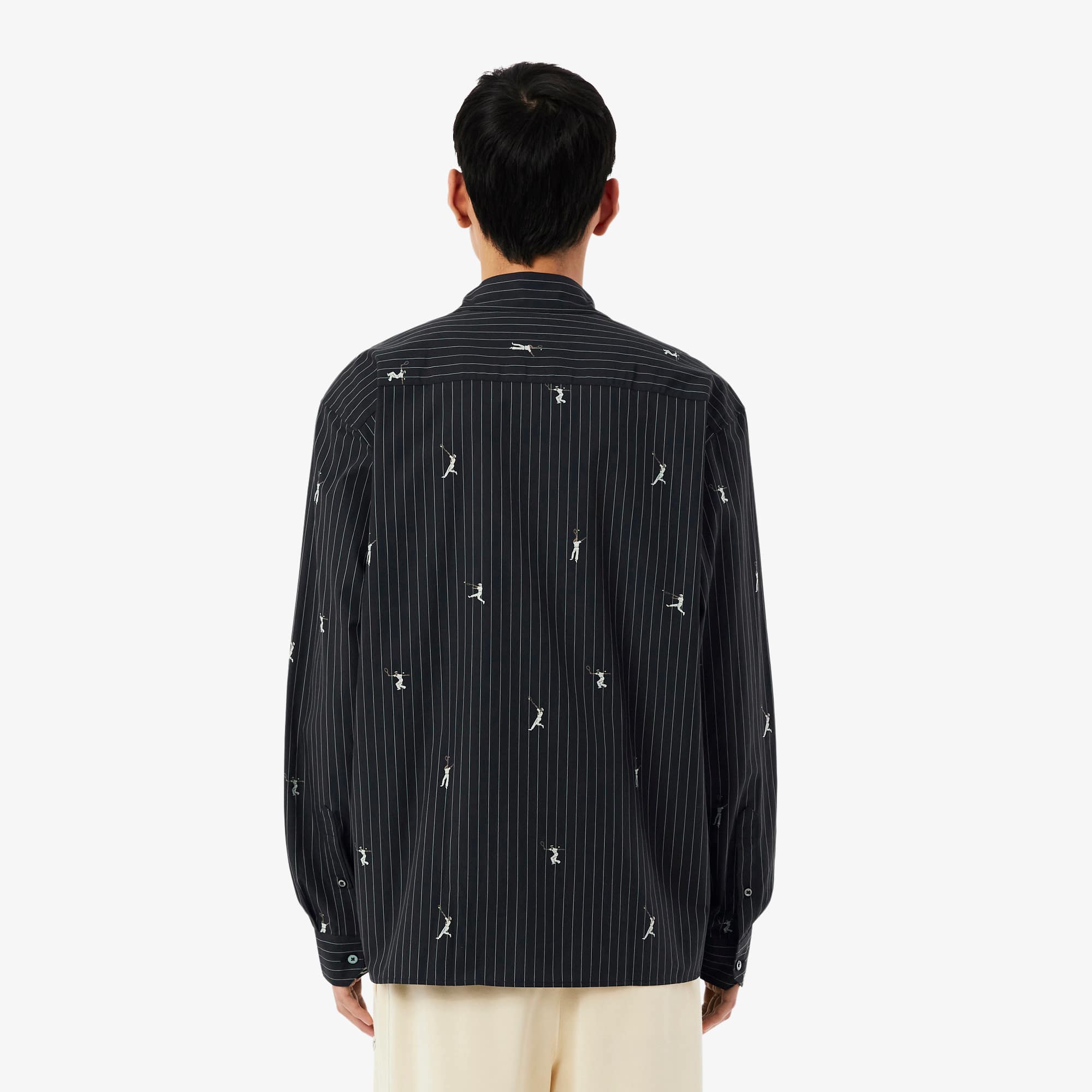 Relaxed Fit Embroidered Cotton Shirt - Black