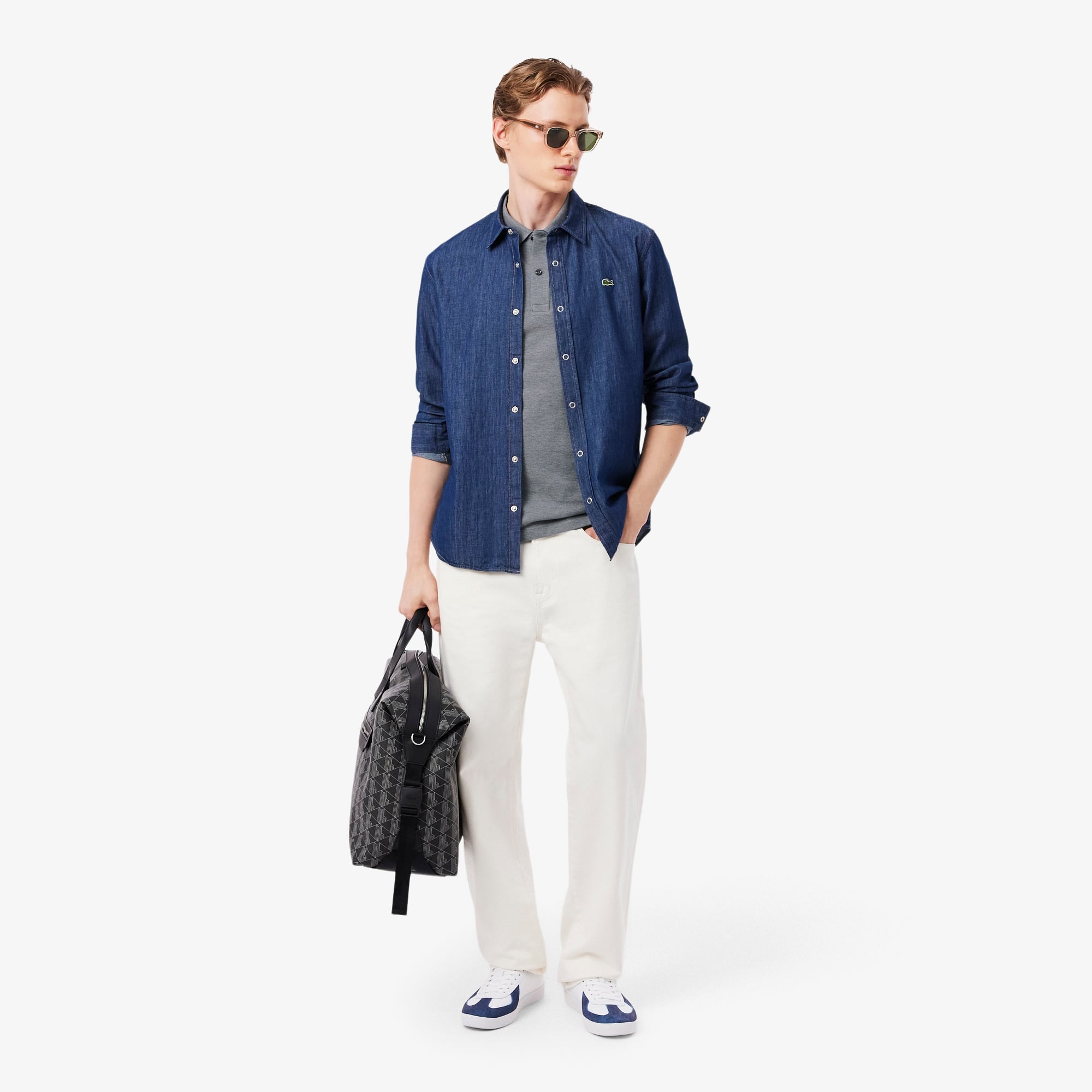 Men's Slim Fit Piqué Polo - Gris Chine