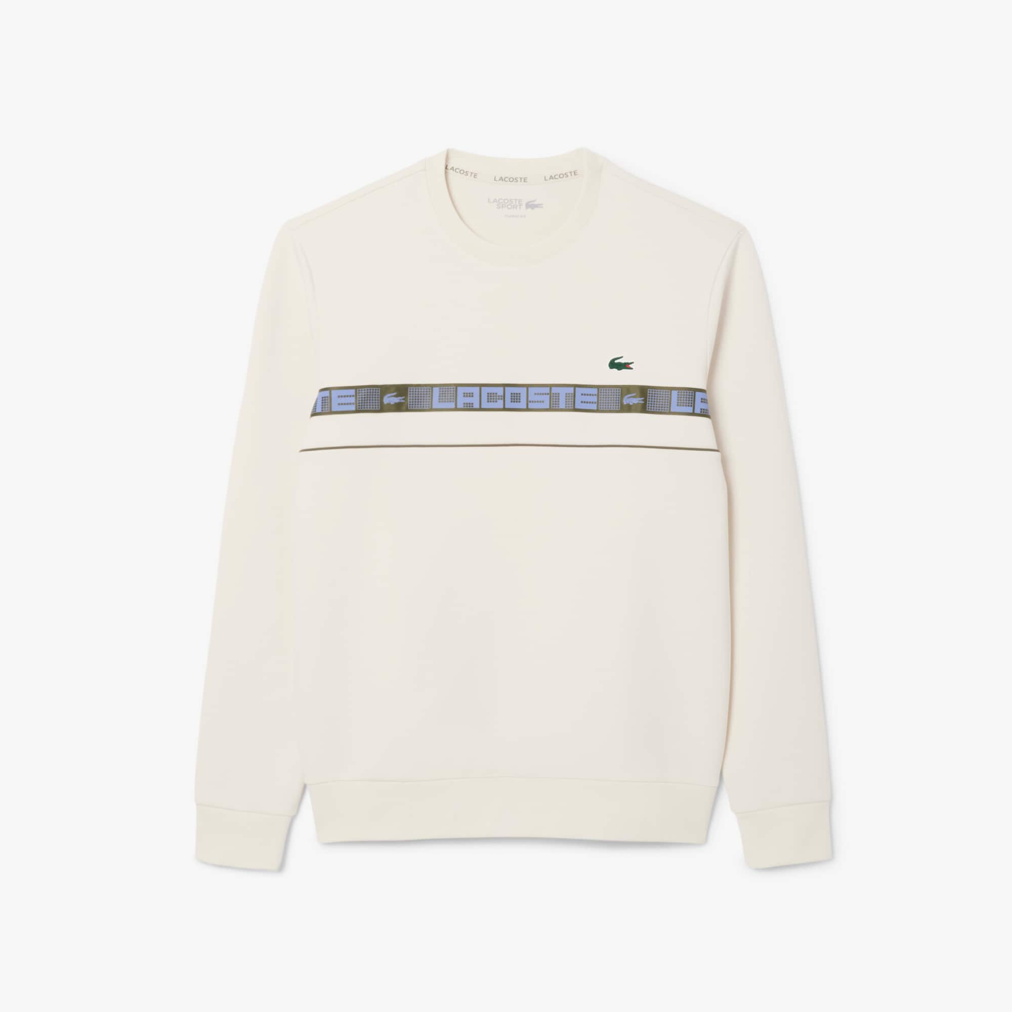 Men's Branded Stripe Tennis Sweatshirt - Cream