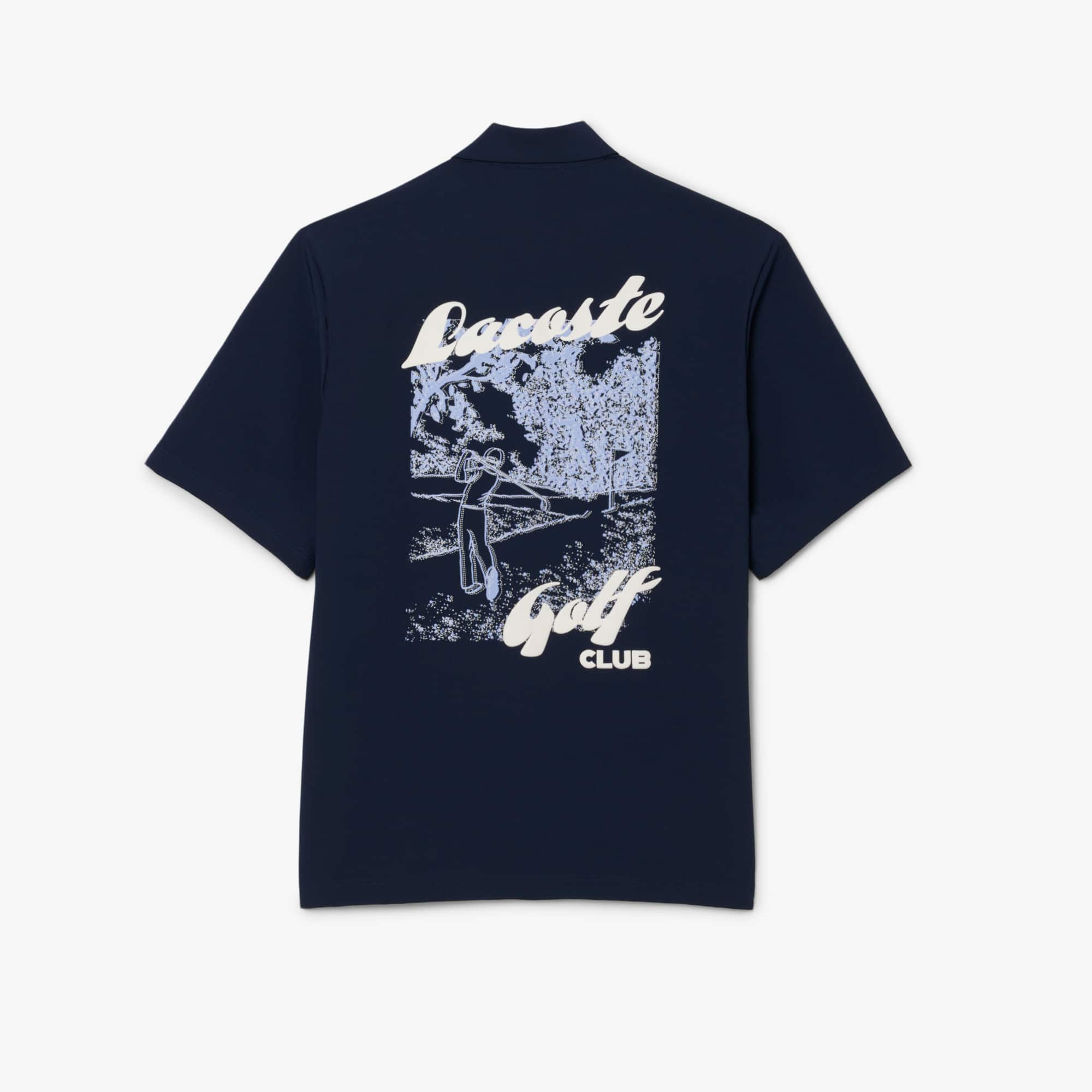 Men's Ultra Dry Printed Stretch Golf Shirt - Navy Blue