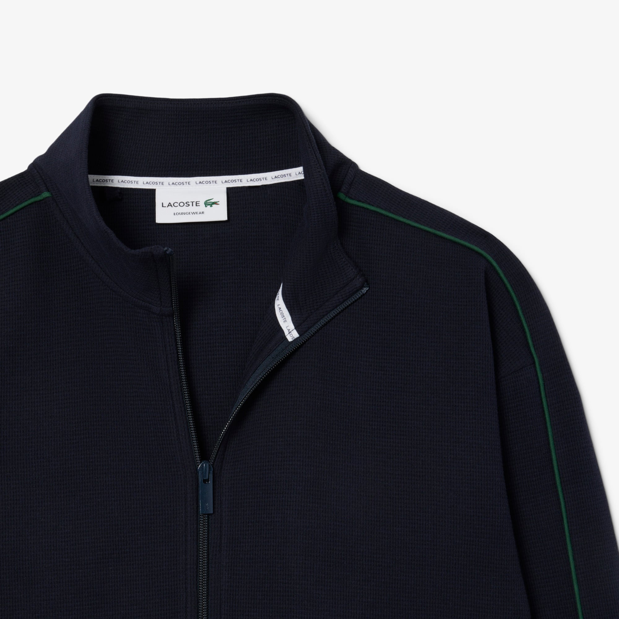 Men's Zip-Up Lounge Sweatshirt - Navy Blue / Green
